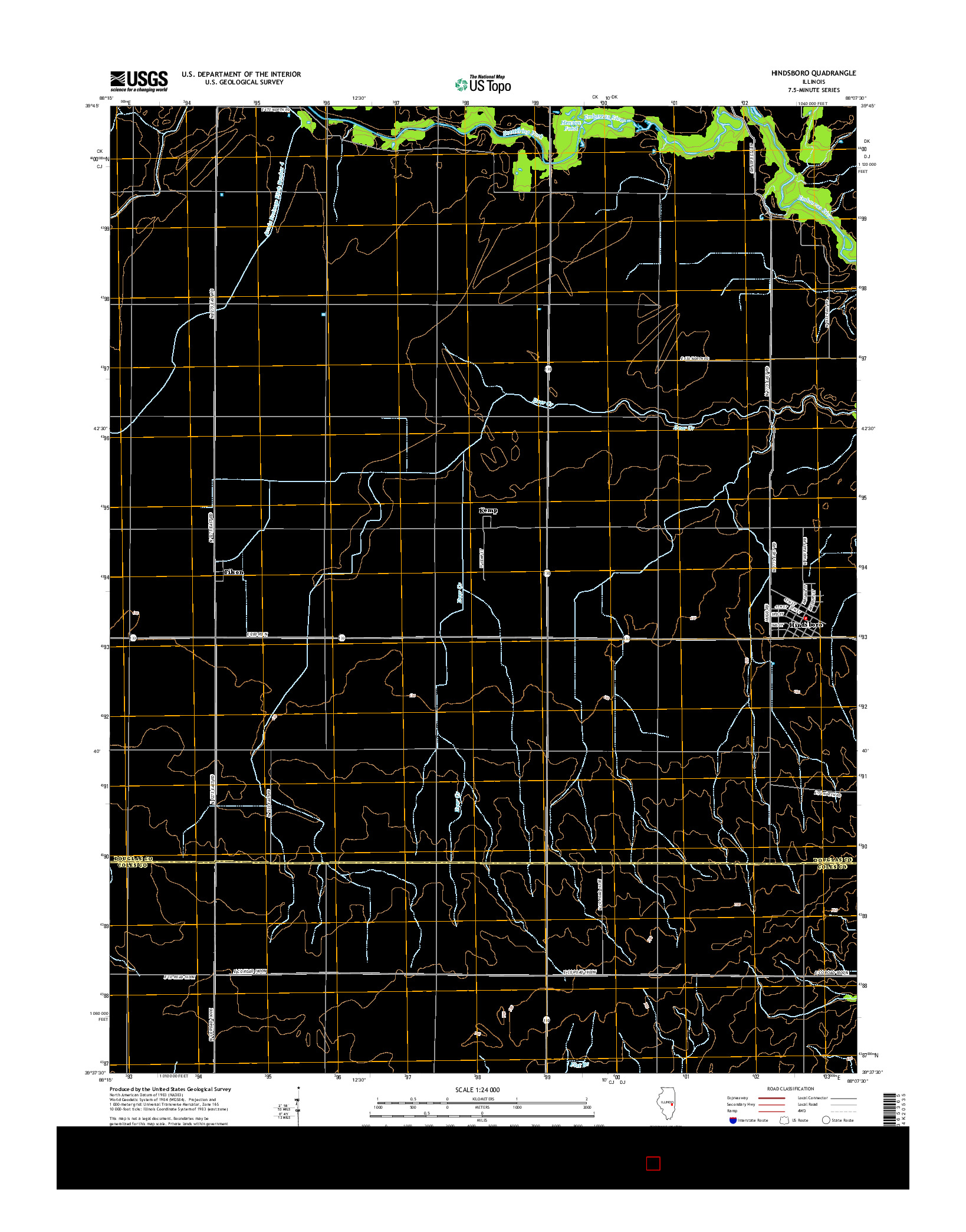 USGS US TOPO 7.5-MINUTE MAP FOR HINDSBORO, IL 2015