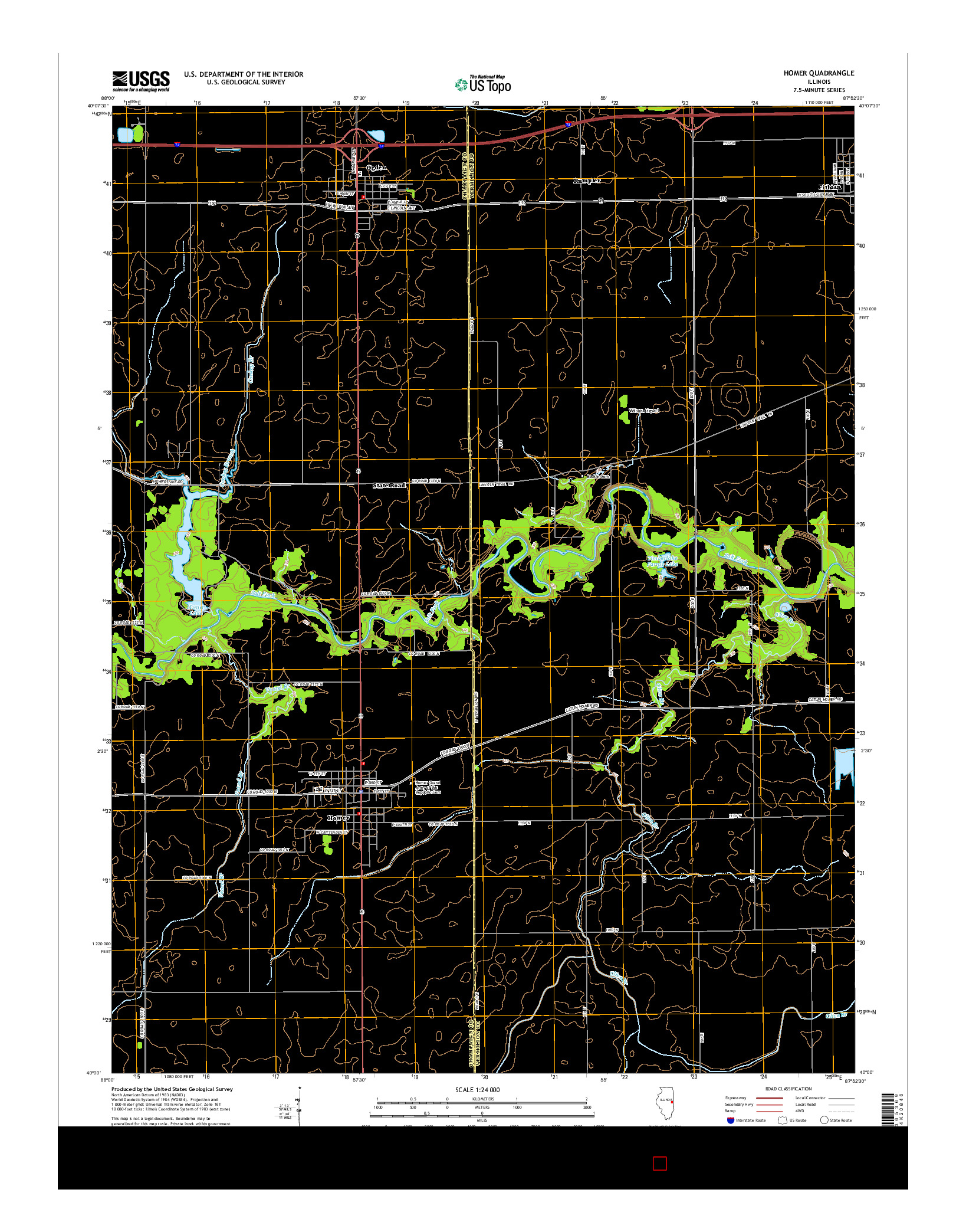 USGS US TOPO 7.5-MINUTE MAP FOR HOMER, IL 2015