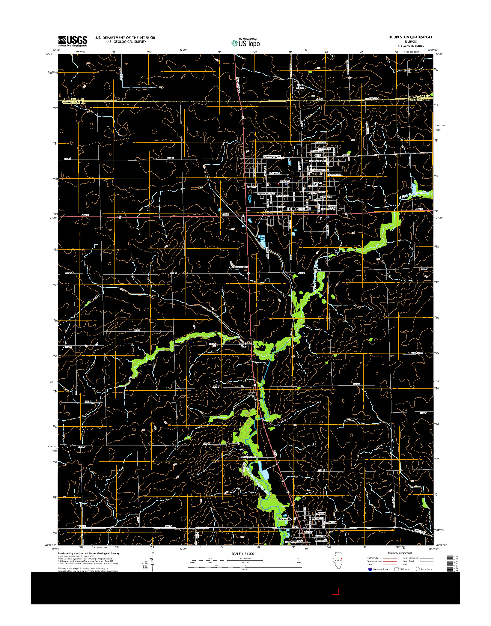 USGS US TOPO 7.5-MINUTE MAP FOR HOOPESTON, IL 2015