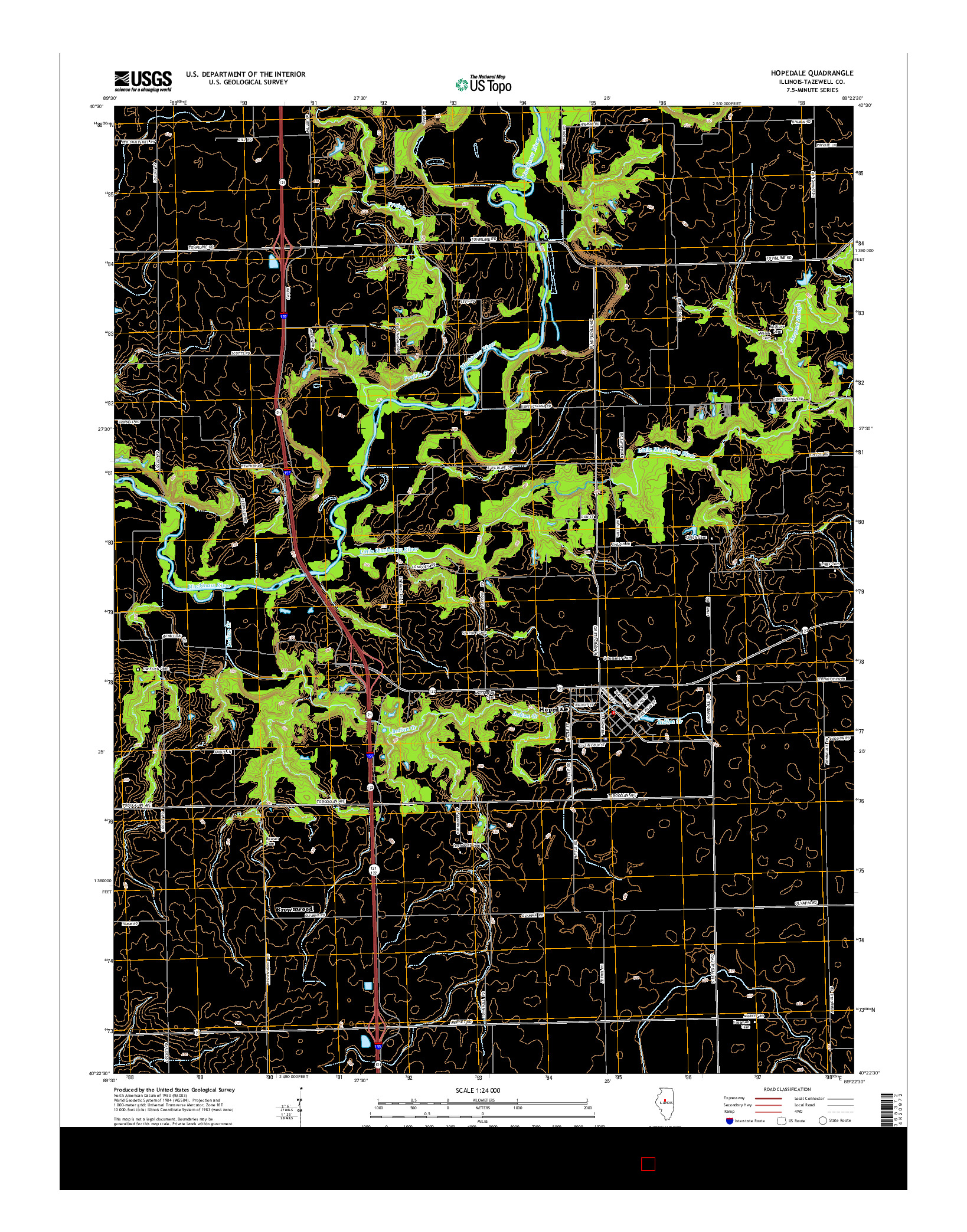 USGS US TOPO 7.5-MINUTE MAP FOR HOPEDALE, IL 2015