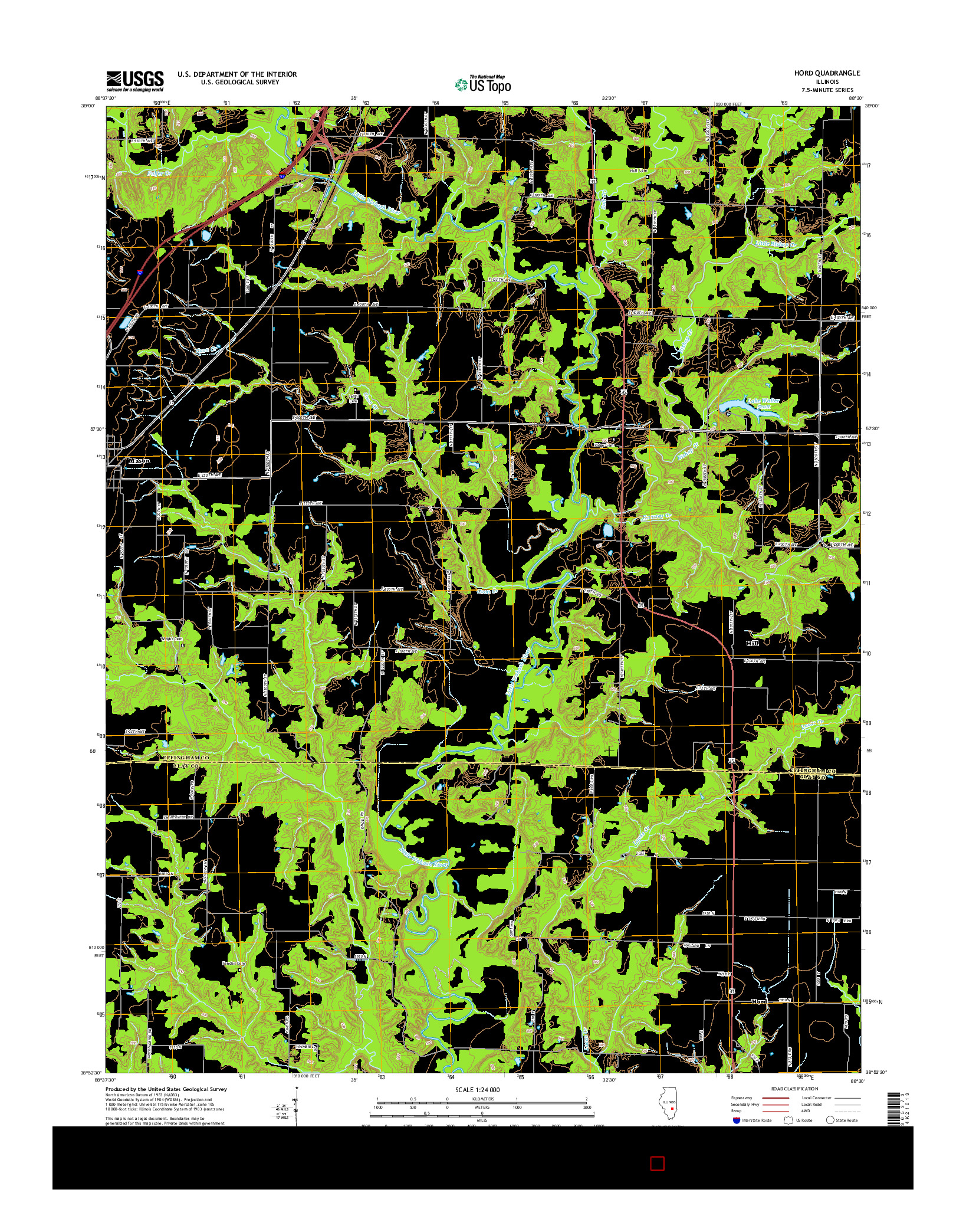 USGS US TOPO 7.5-MINUTE MAP FOR HORD, IL 2015