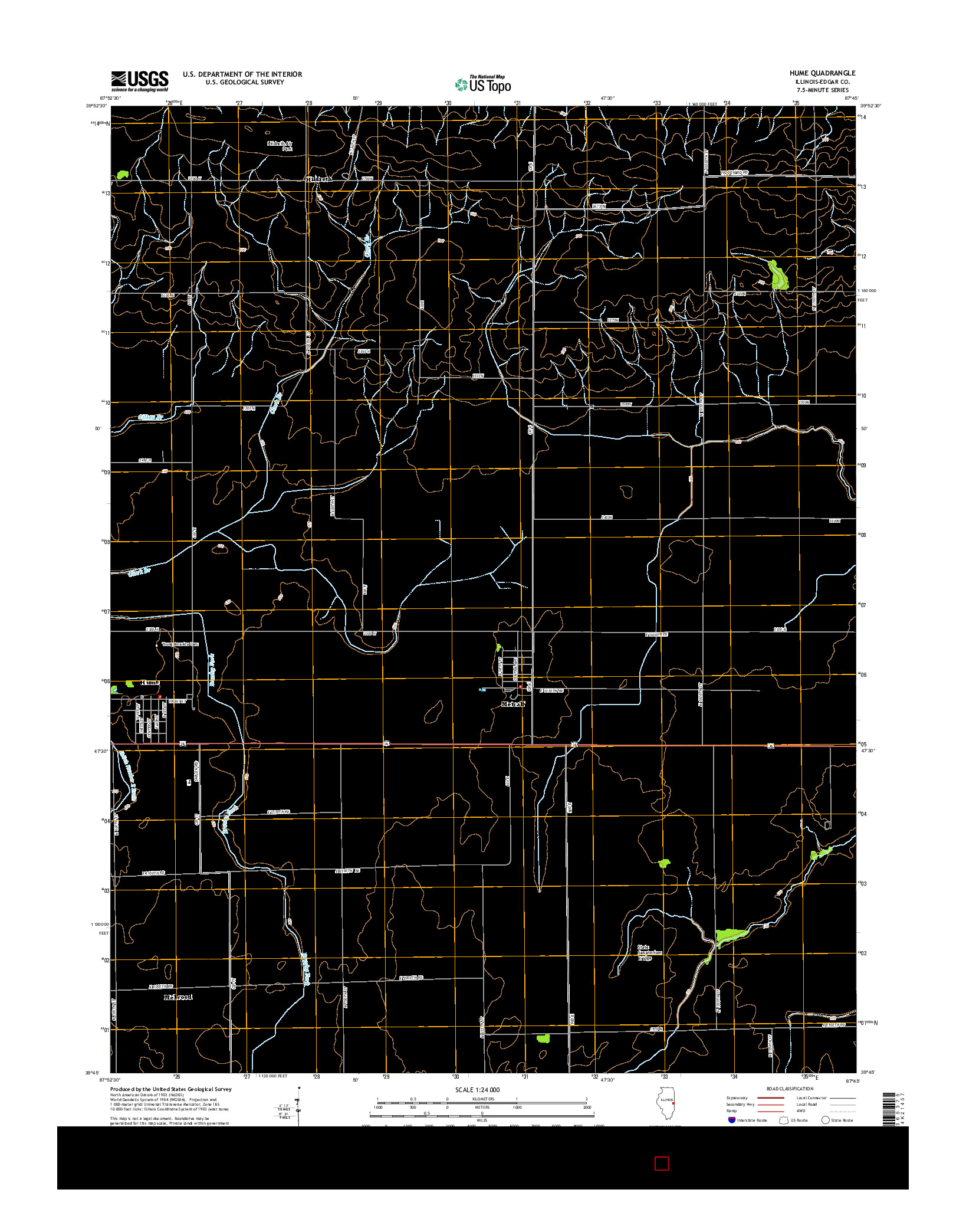 USGS US TOPO 7.5-MINUTE MAP FOR HUME, IL 2015
