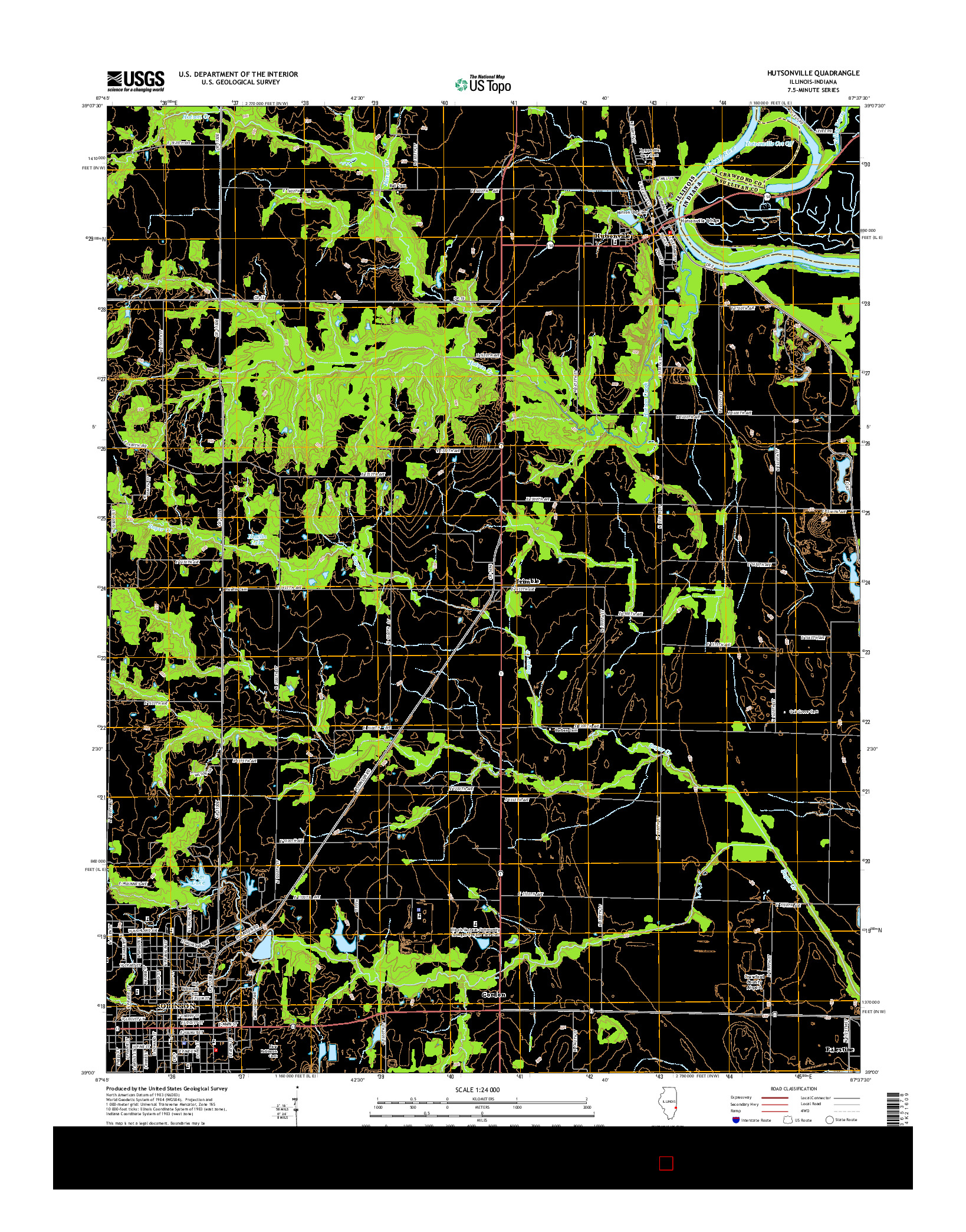 USGS US TOPO 7.5-MINUTE MAP FOR HUTSONVILLE, IL-IN 2015