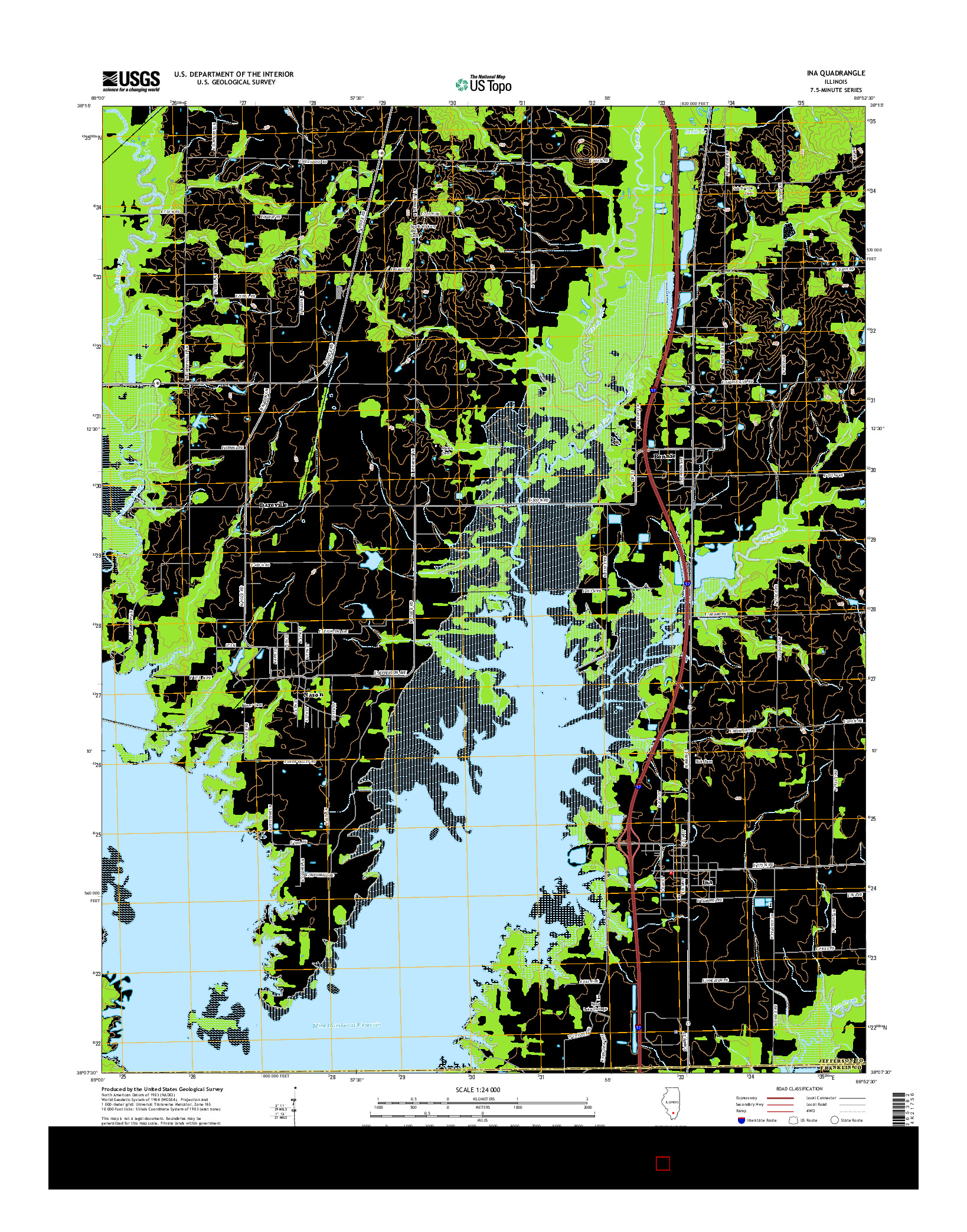 USGS US TOPO 7.5-MINUTE MAP FOR INA, IL 2015