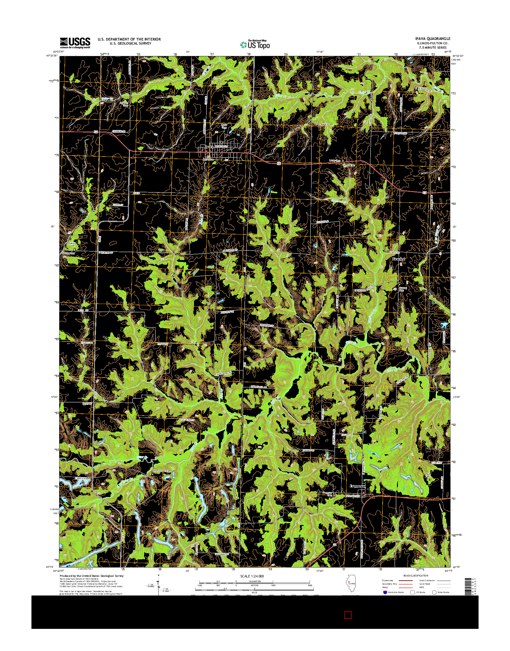 USGS US TOPO 7.5-MINUTE MAP FOR IPAVA, IL 2015