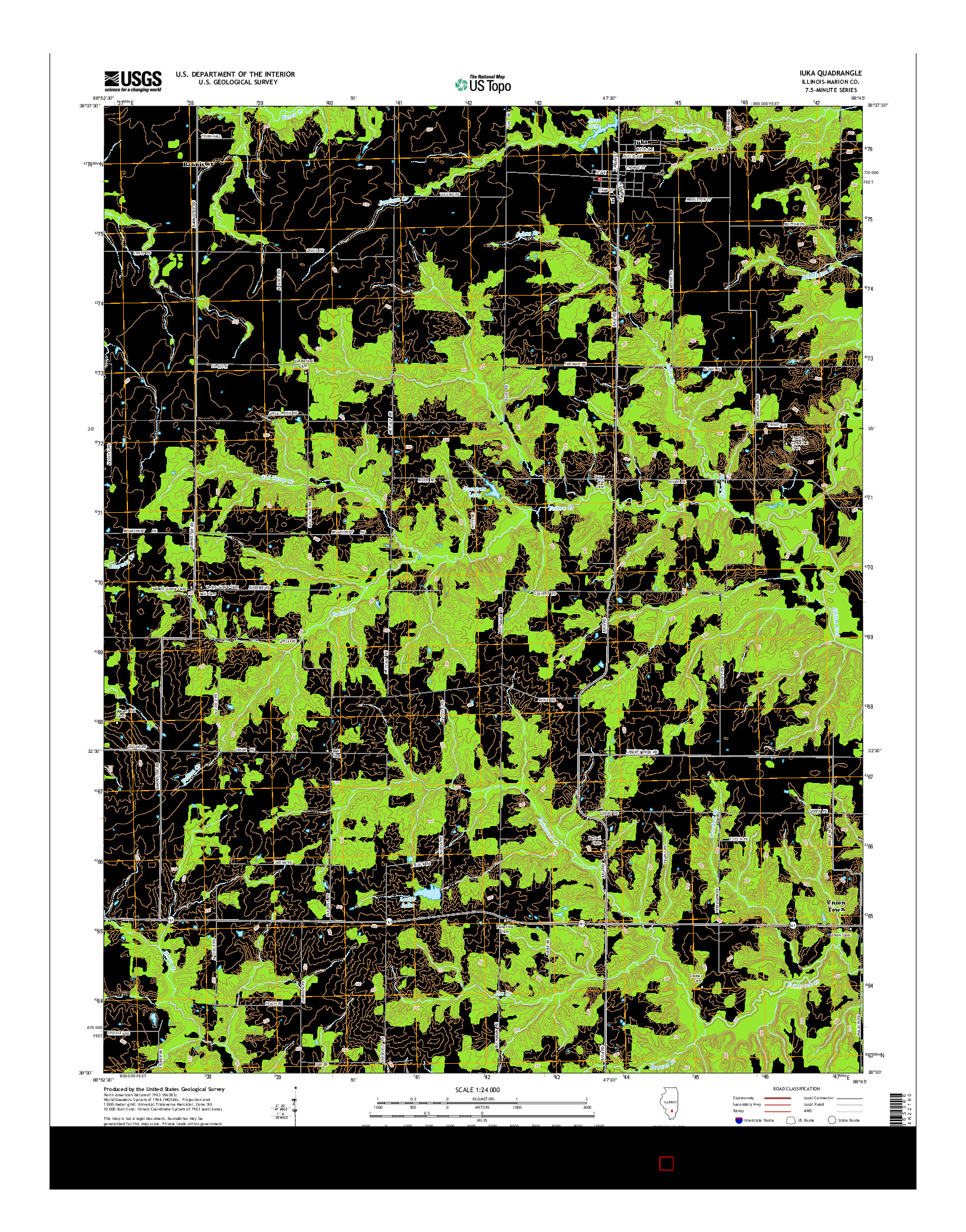 USGS US TOPO 7.5-MINUTE MAP FOR IUKA, IL 2015