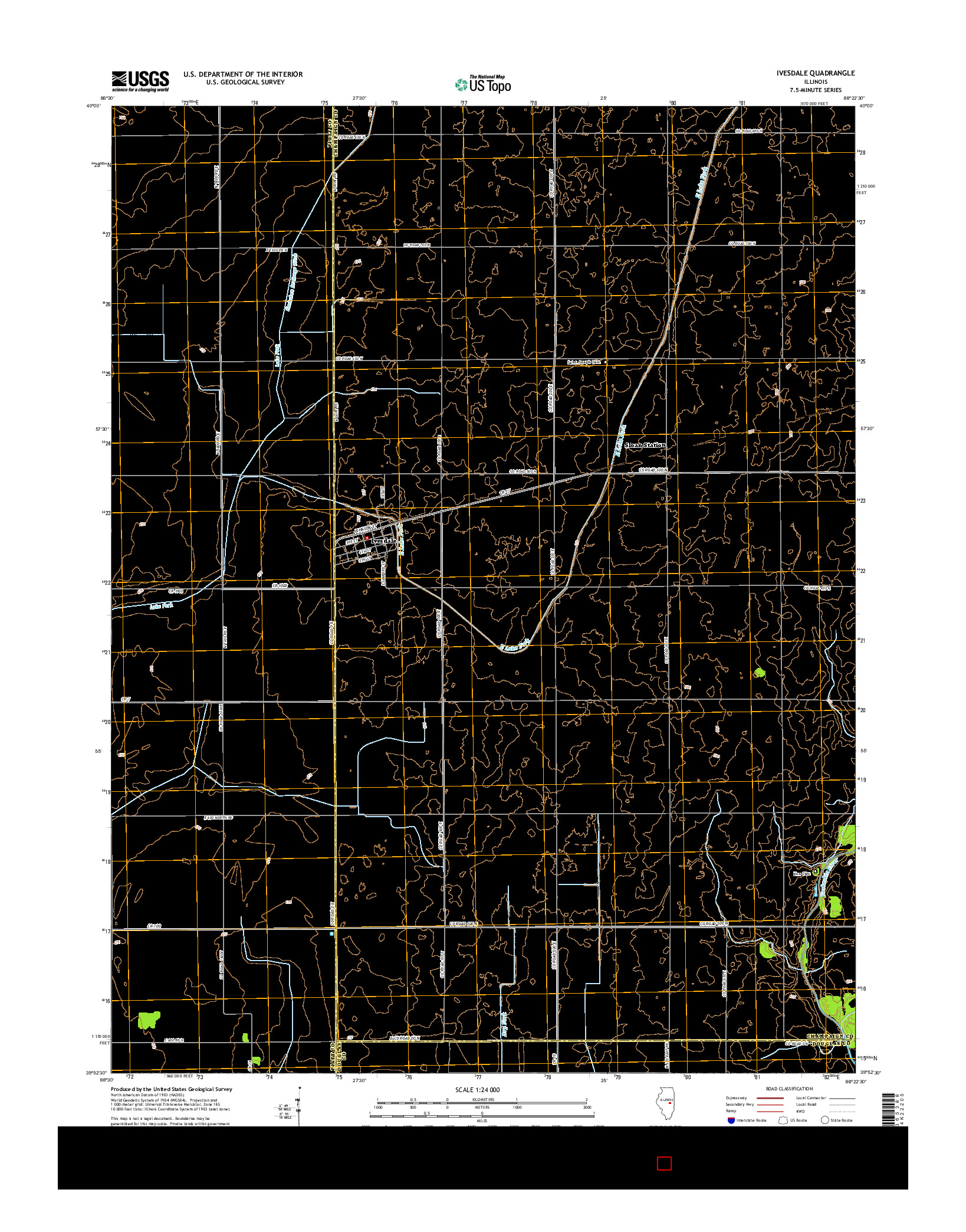 USGS US TOPO 7.5-MINUTE MAP FOR IVESDALE, IL 2015
