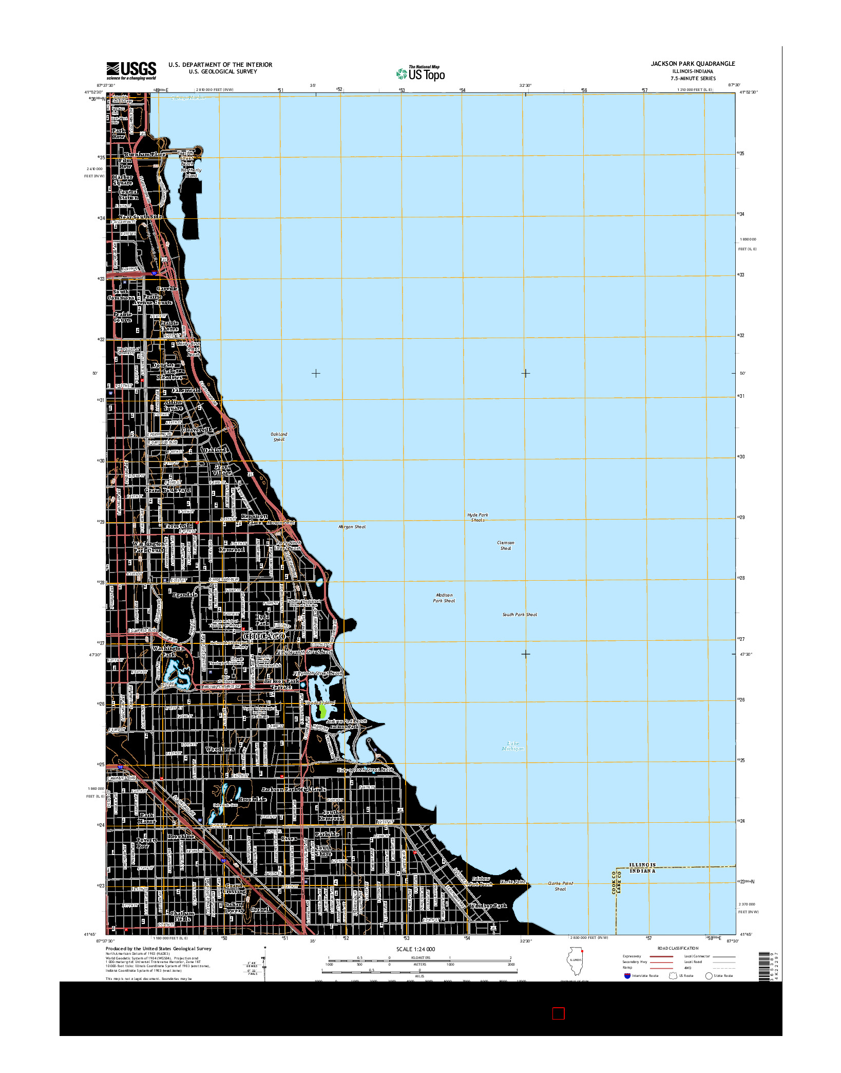 USGS US TOPO 7.5-MINUTE MAP FOR JACKSON PARK, IL-IN 2015