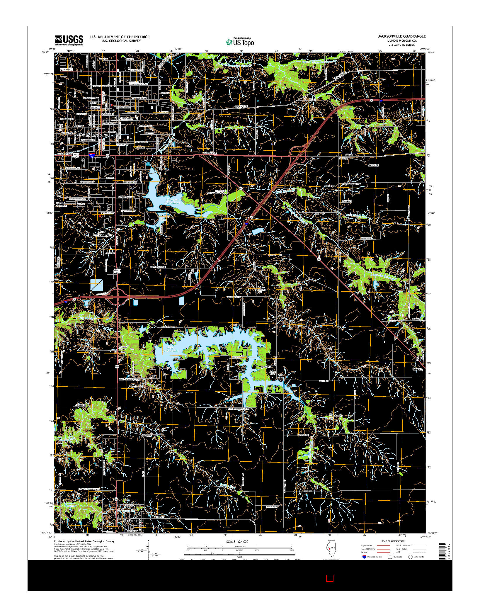 USGS US TOPO 7.5-MINUTE MAP FOR JACKSONVILLE, IL 2015