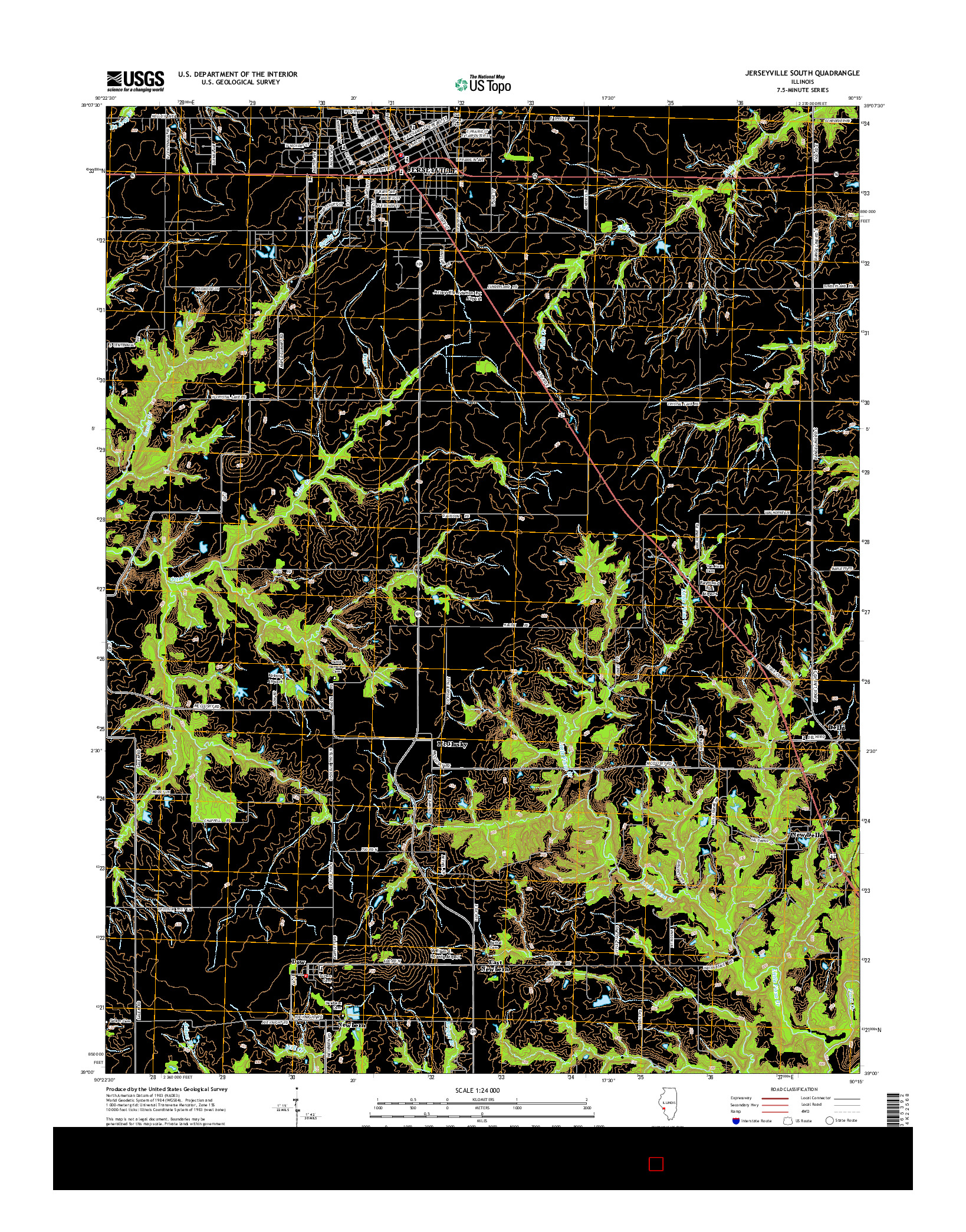 USGS US TOPO 7.5-MINUTE MAP FOR JERSEYVILLE SOUTH, IL 2015