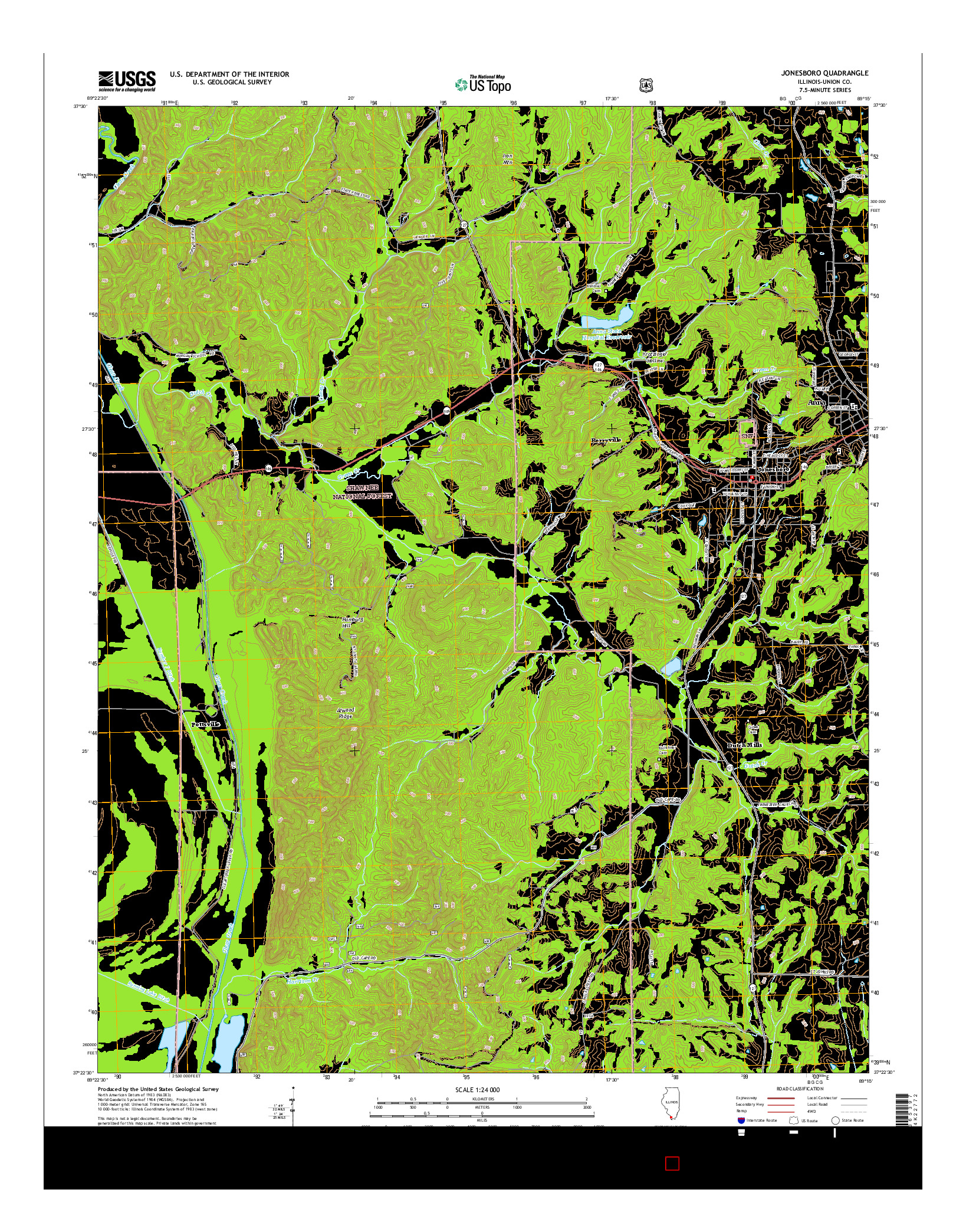 USGS US TOPO 7.5-MINUTE MAP FOR JONESBORO, IL 2015