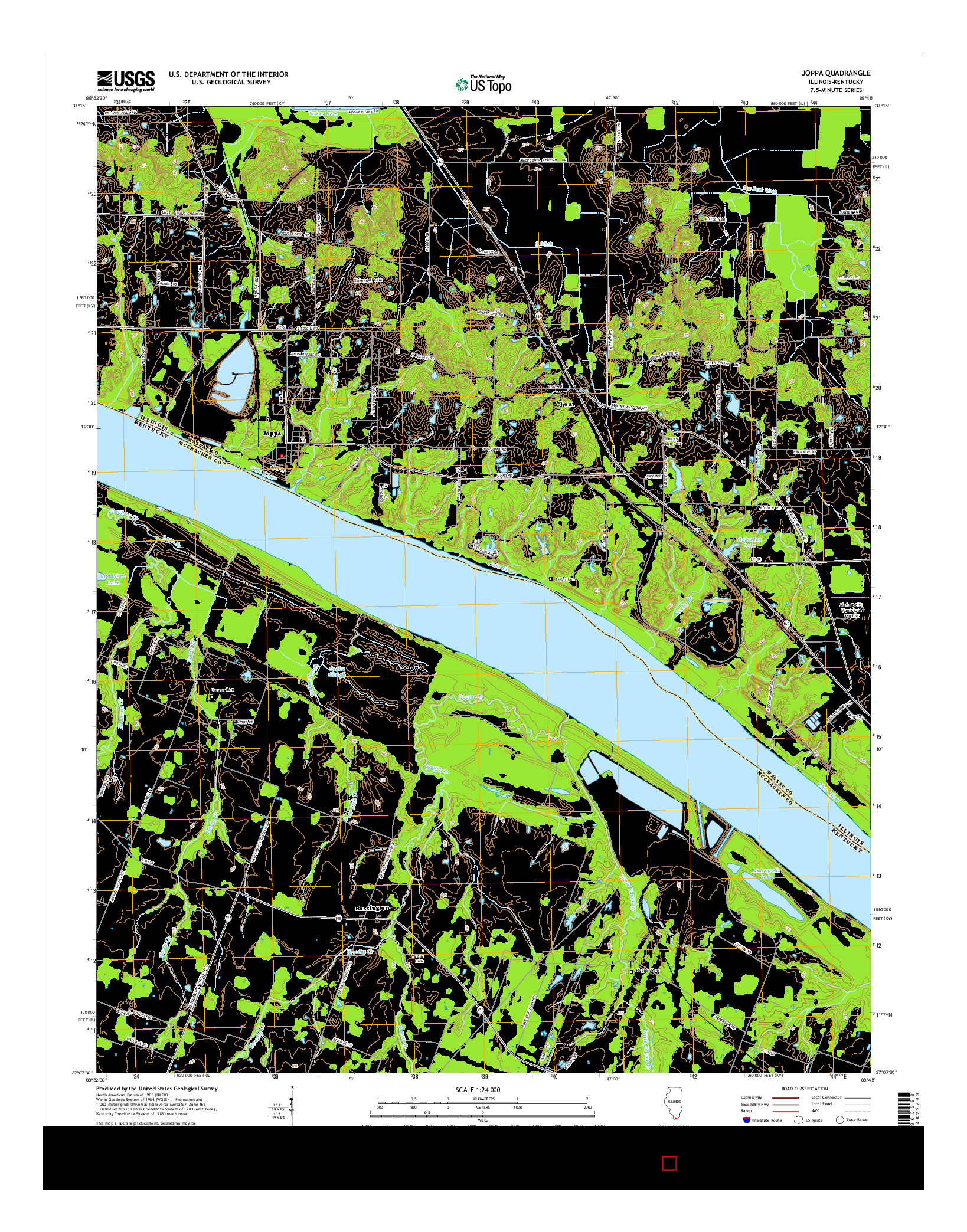 USGS US TOPO 7.5-MINUTE MAP FOR JOPPA, IL-KY 2015