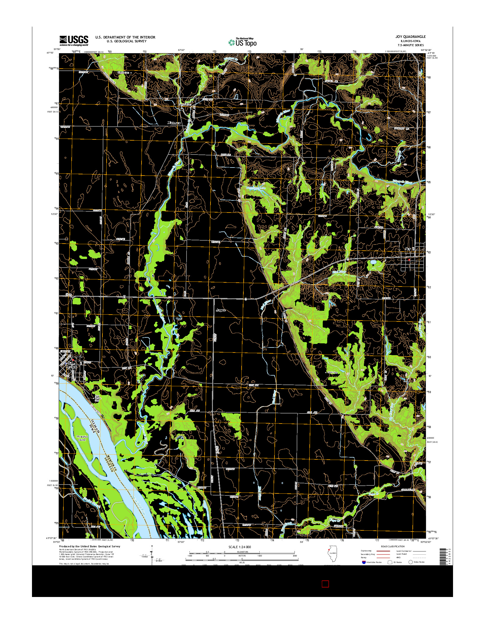 USGS US TOPO 7.5-MINUTE MAP FOR JOY, IL-IA 2015