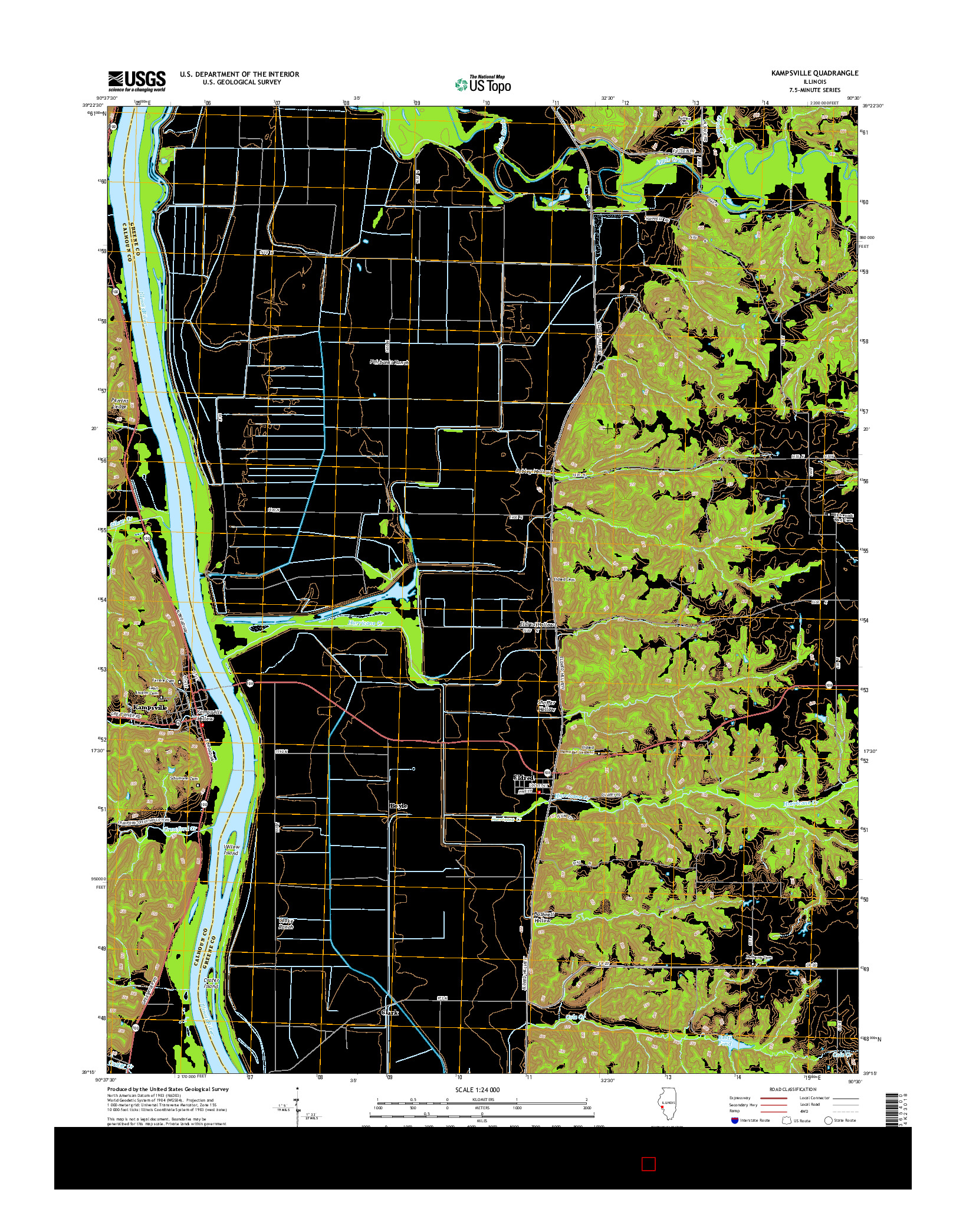 USGS US TOPO 7.5-MINUTE MAP FOR KAMPSVILLE, IL 2015