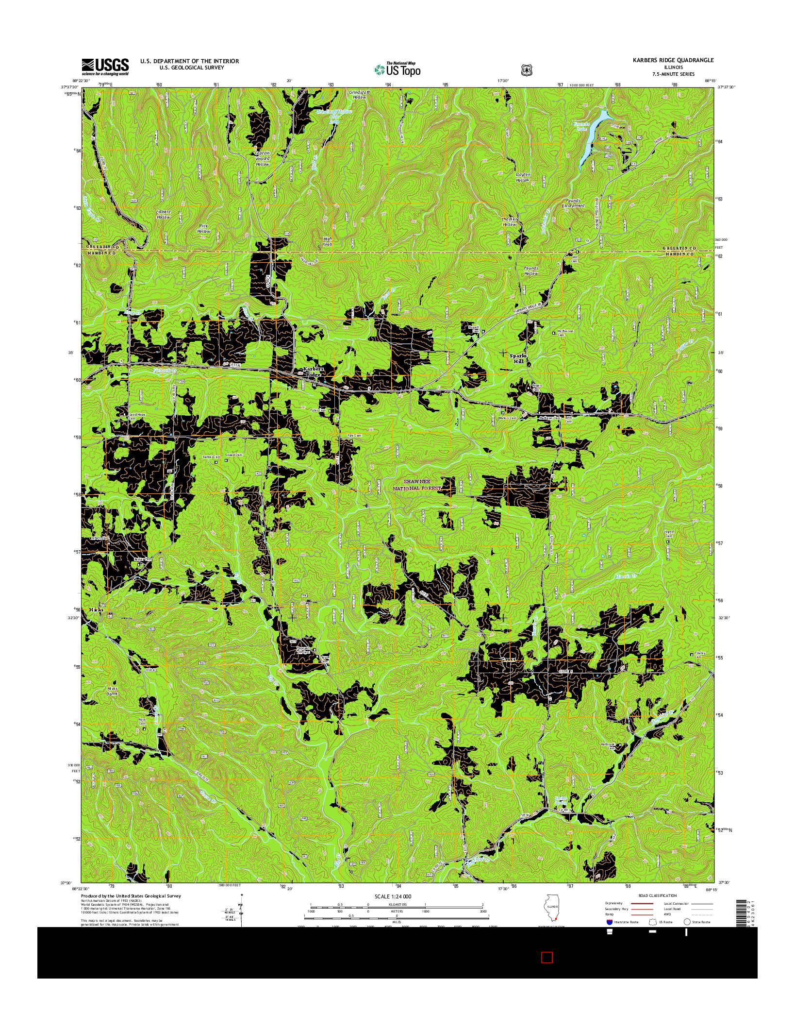 USGS US TOPO 7.5-MINUTE MAP FOR KARBERS RIDGE, IL 2015