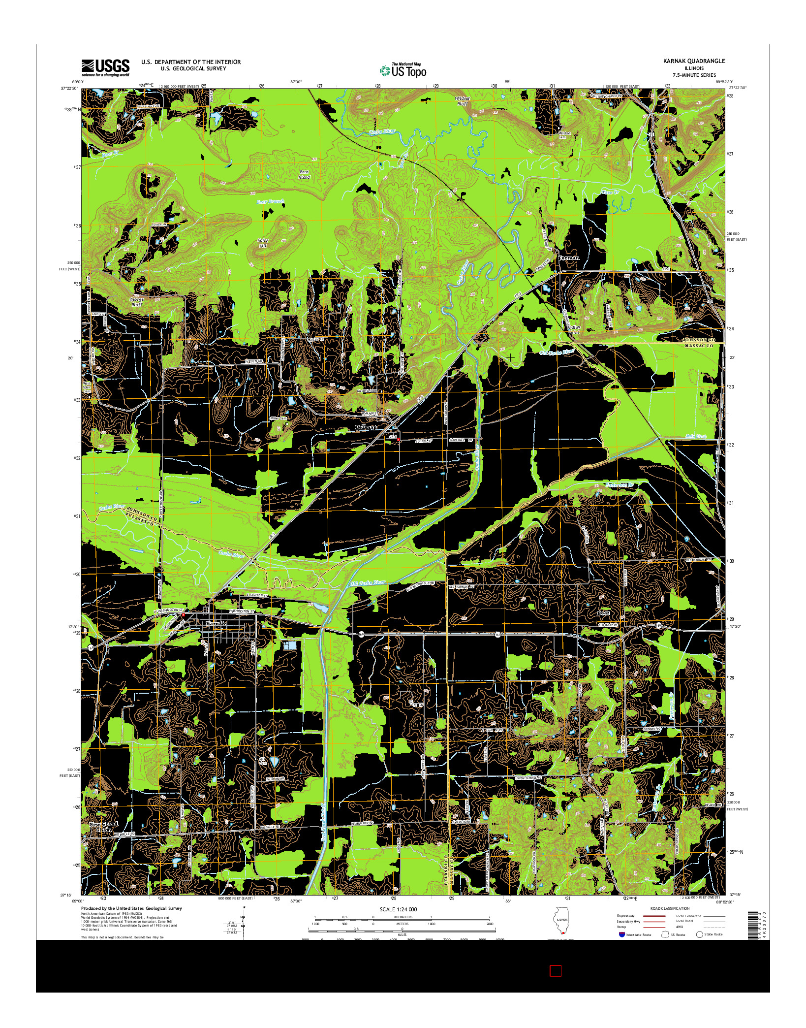 USGS US TOPO 7.5-MINUTE MAP FOR KARNAK, IL 2015