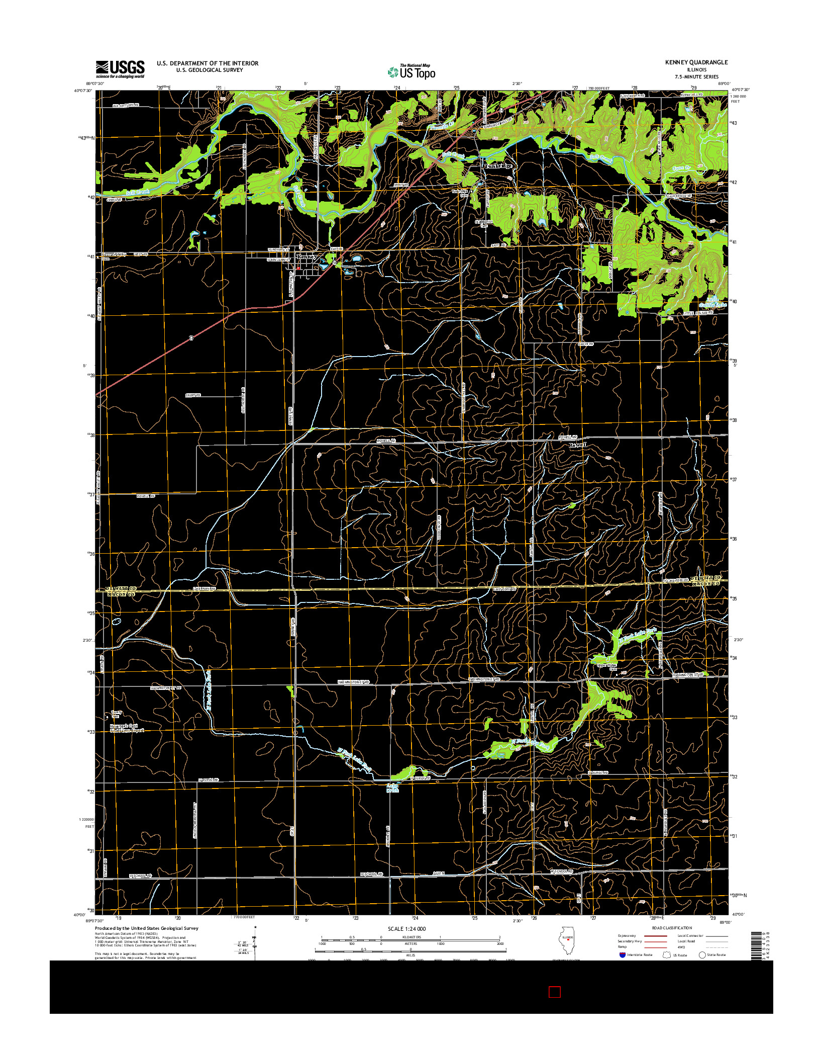 USGS US TOPO 7.5-MINUTE MAP FOR KENNEY, IL 2015