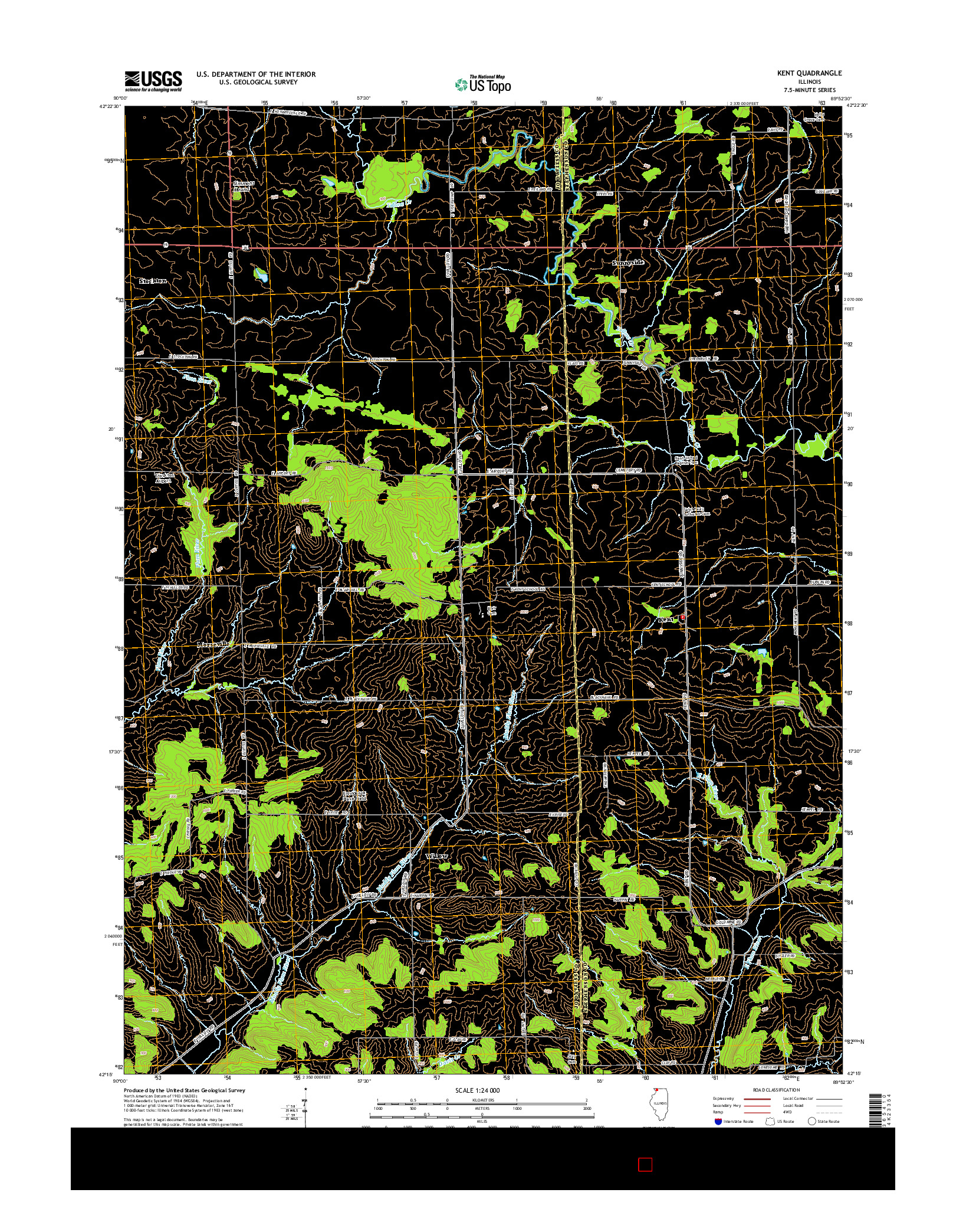 USGS US TOPO 7.5-MINUTE MAP FOR KENT, IL 2015