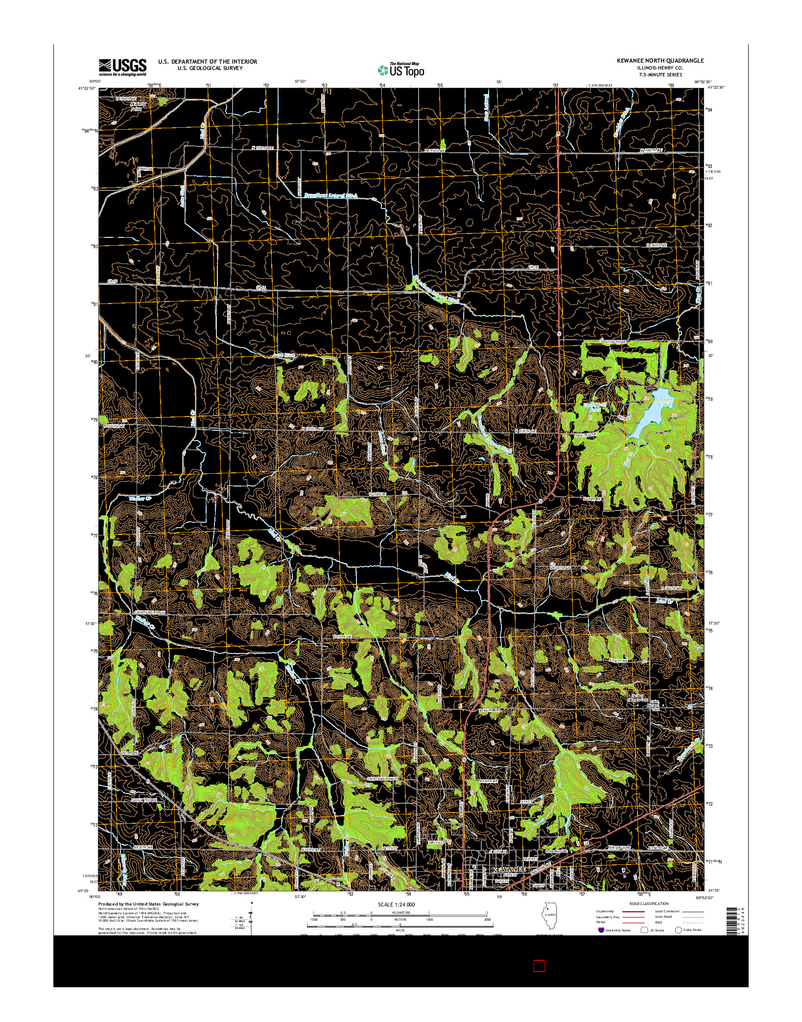 USGS US TOPO 7.5-MINUTE MAP FOR KEWANEE NORTH, IL 2015