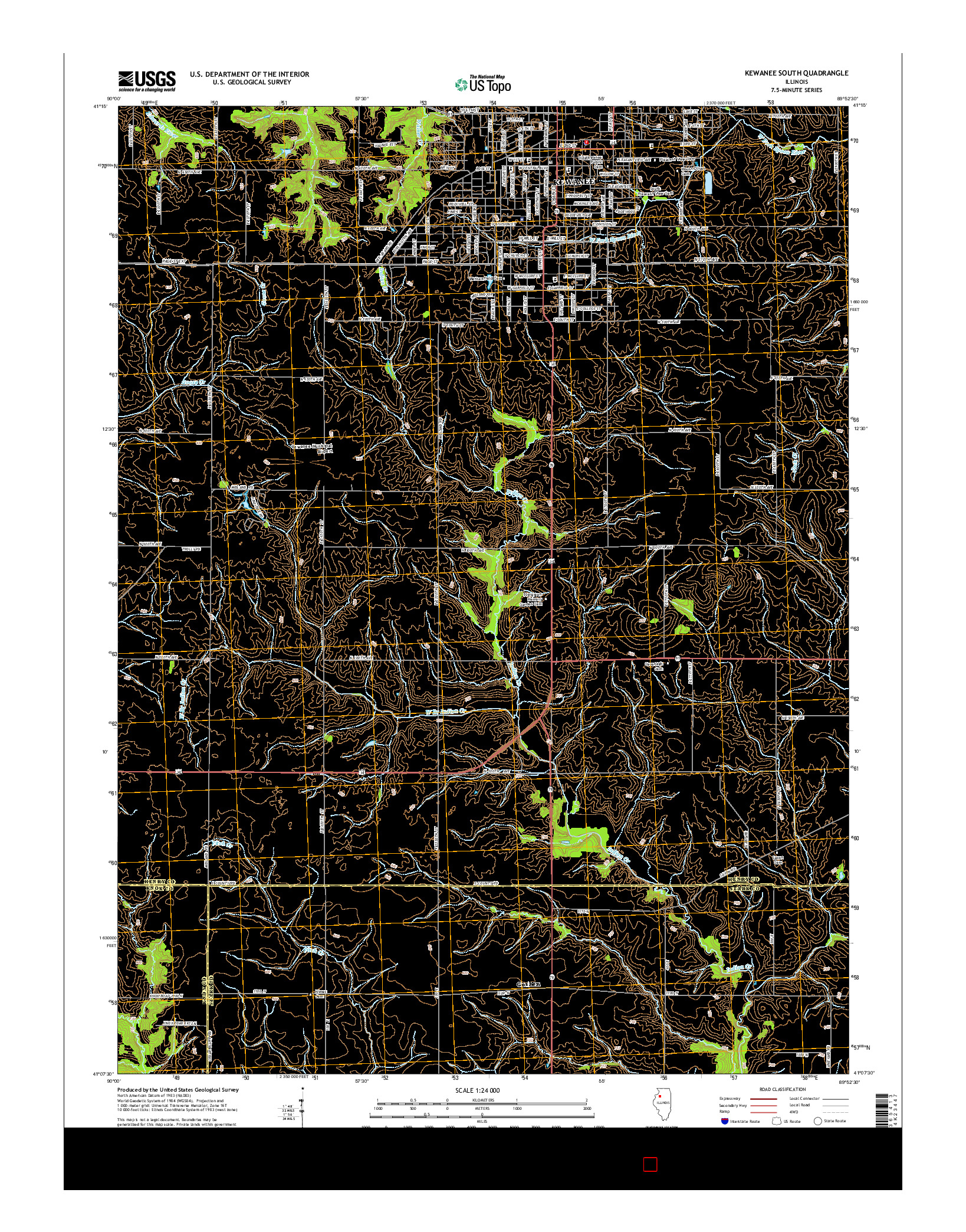 USGS US TOPO 7.5-MINUTE MAP FOR KEWANEE SOUTH, IL 2015