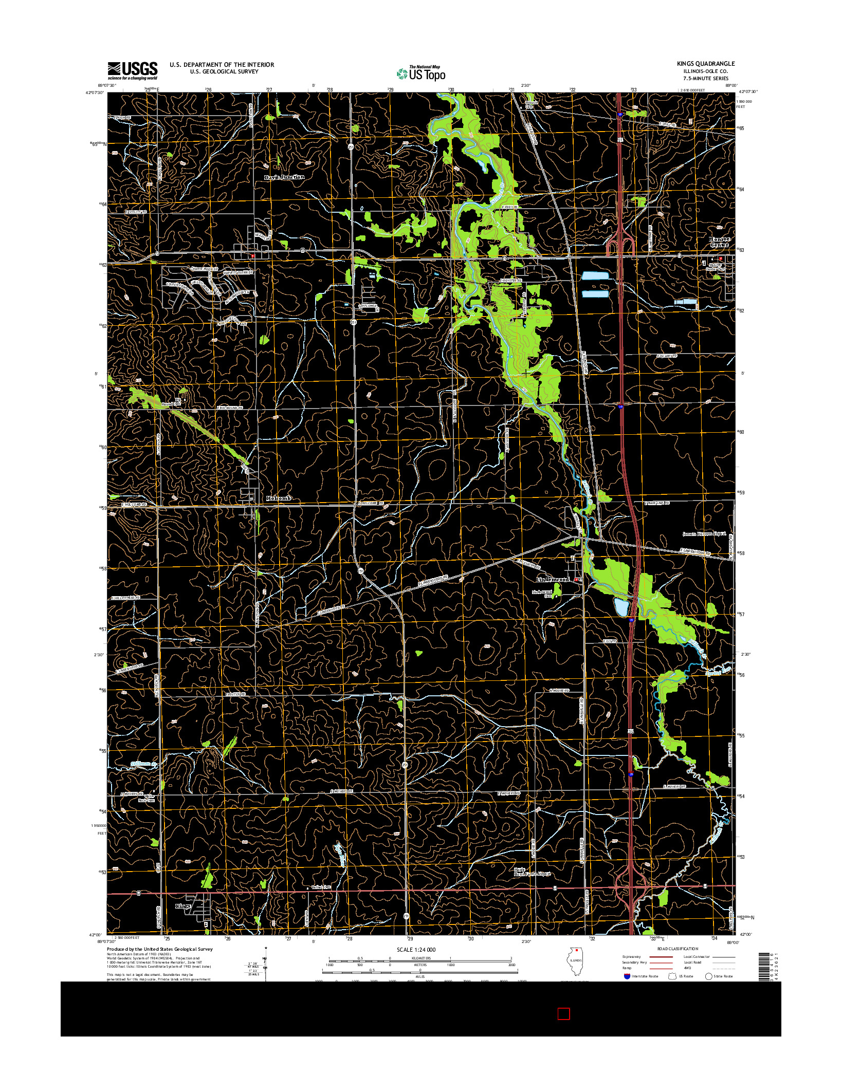 USGS US TOPO 7.5-MINUTE MAP FOR KINGS, IL 2015