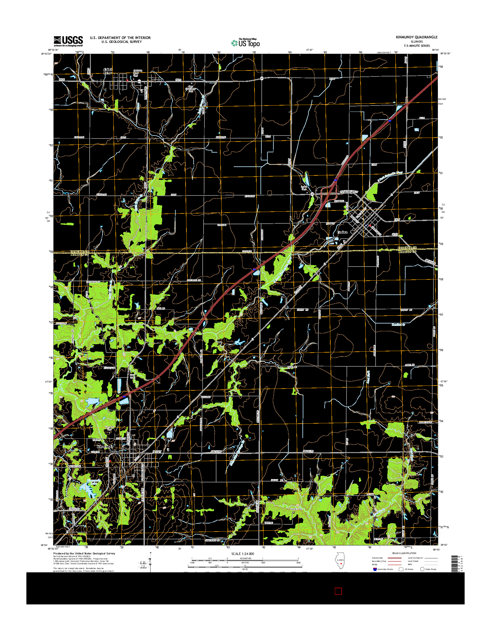 USGS US TOPO 7.5-MINUTE MAP FOR KINMUNDY, IL 2015