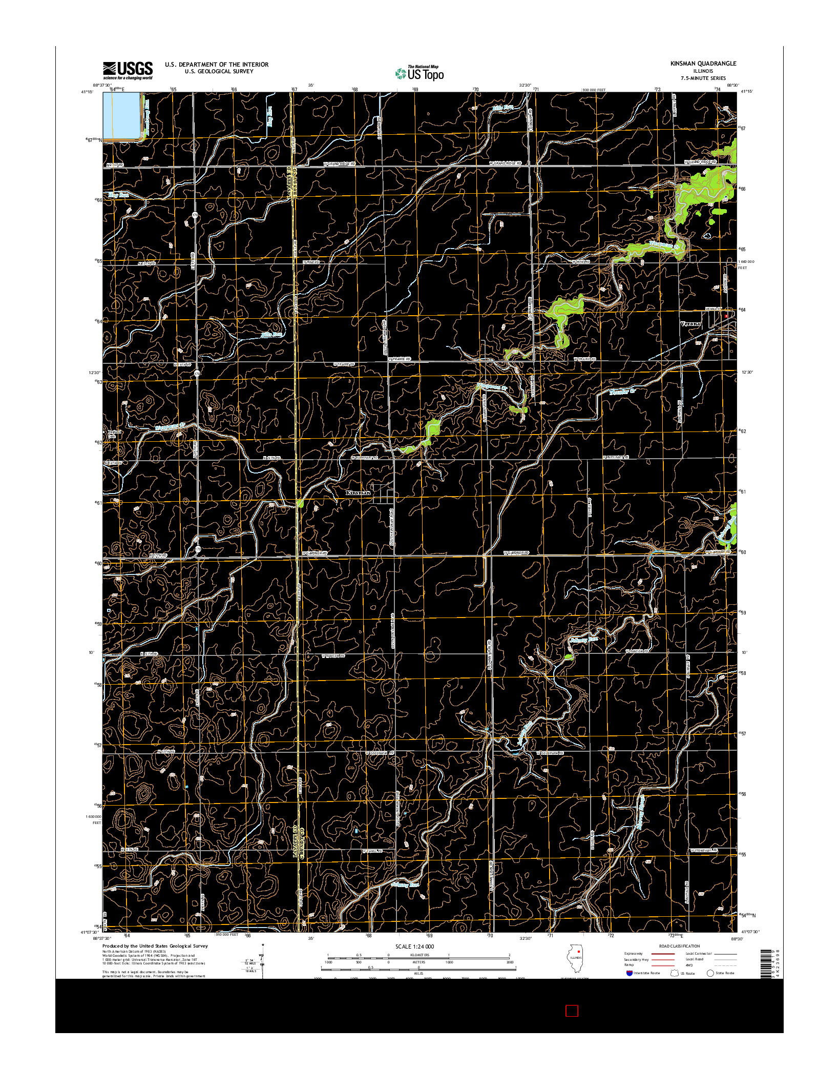 USGS US TOPO 7.5-MINUTE MAP FOR KINSMAN, IL 2015