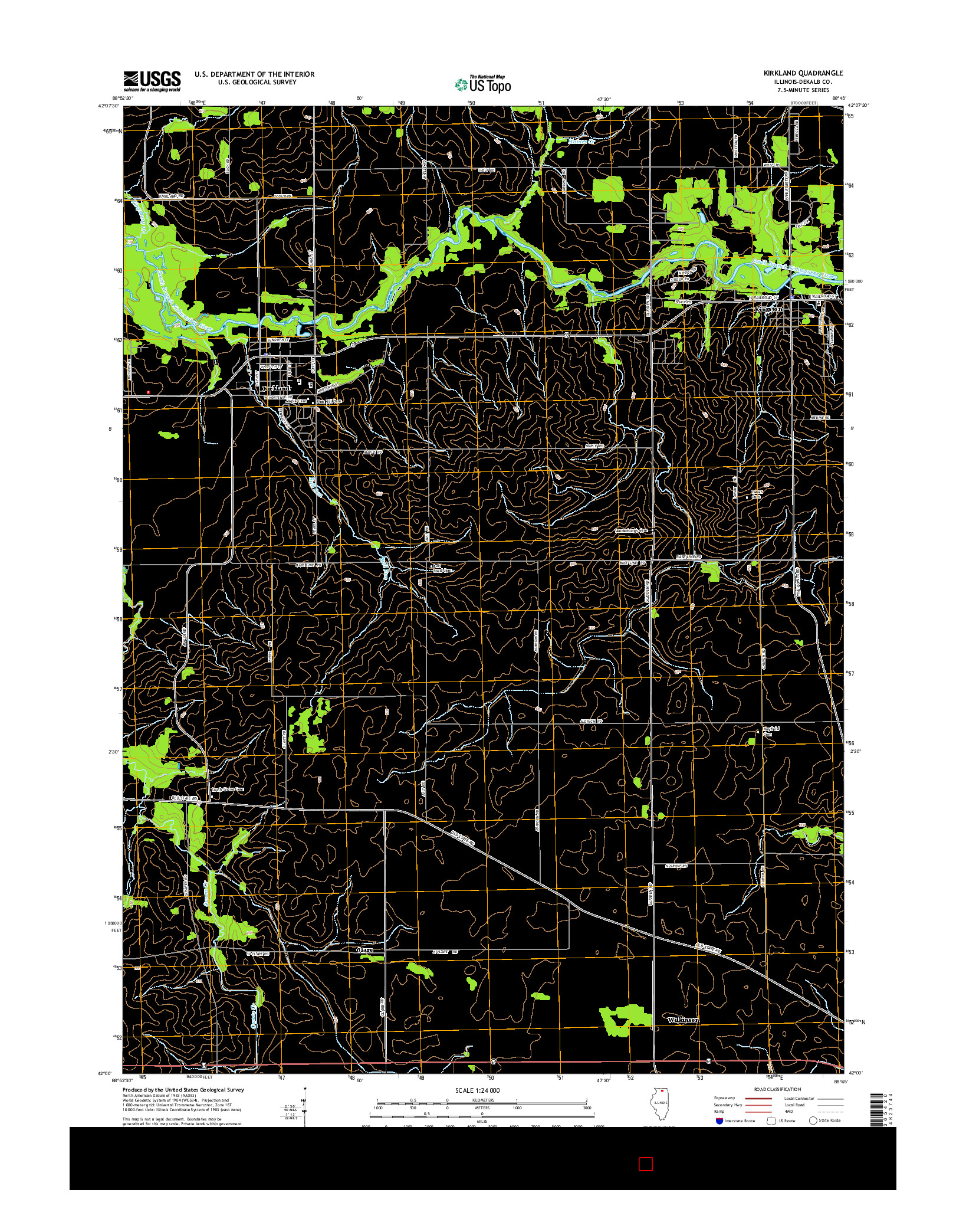 USGS US TOPO 7.5-MINUTE MAP FOR KIRKLAND, IL 2015