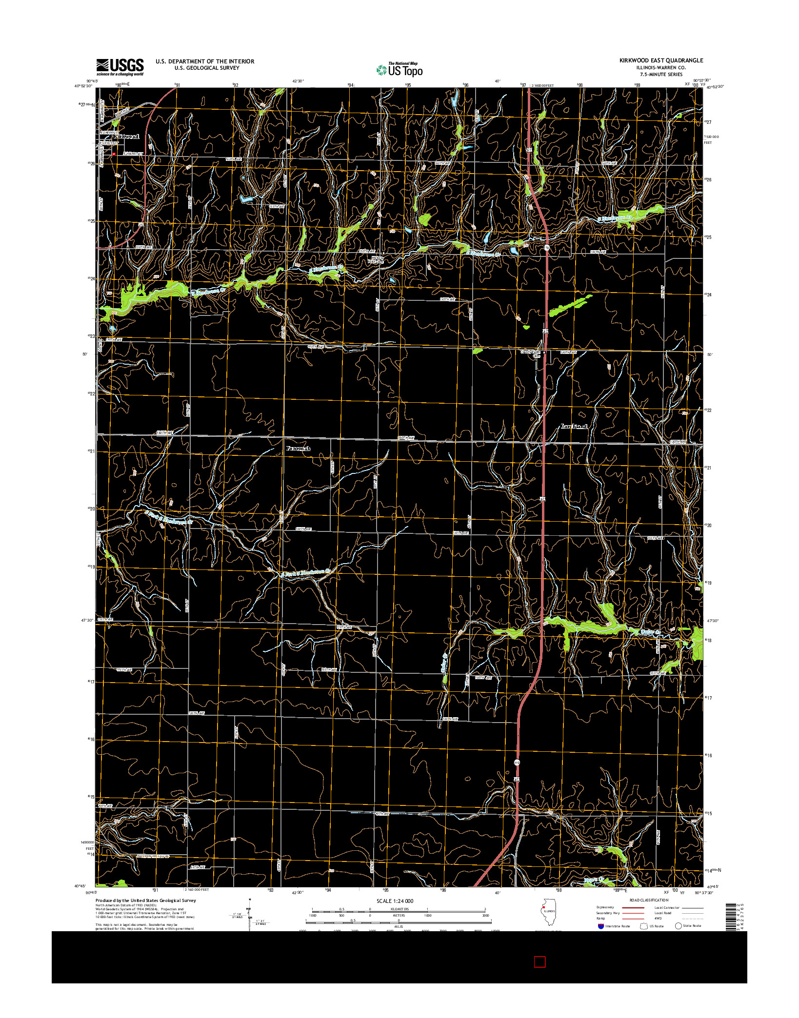 USGS US TOPO 7.5-MINUTE MAP FOR KIRKWOOD EAST, IL 2015