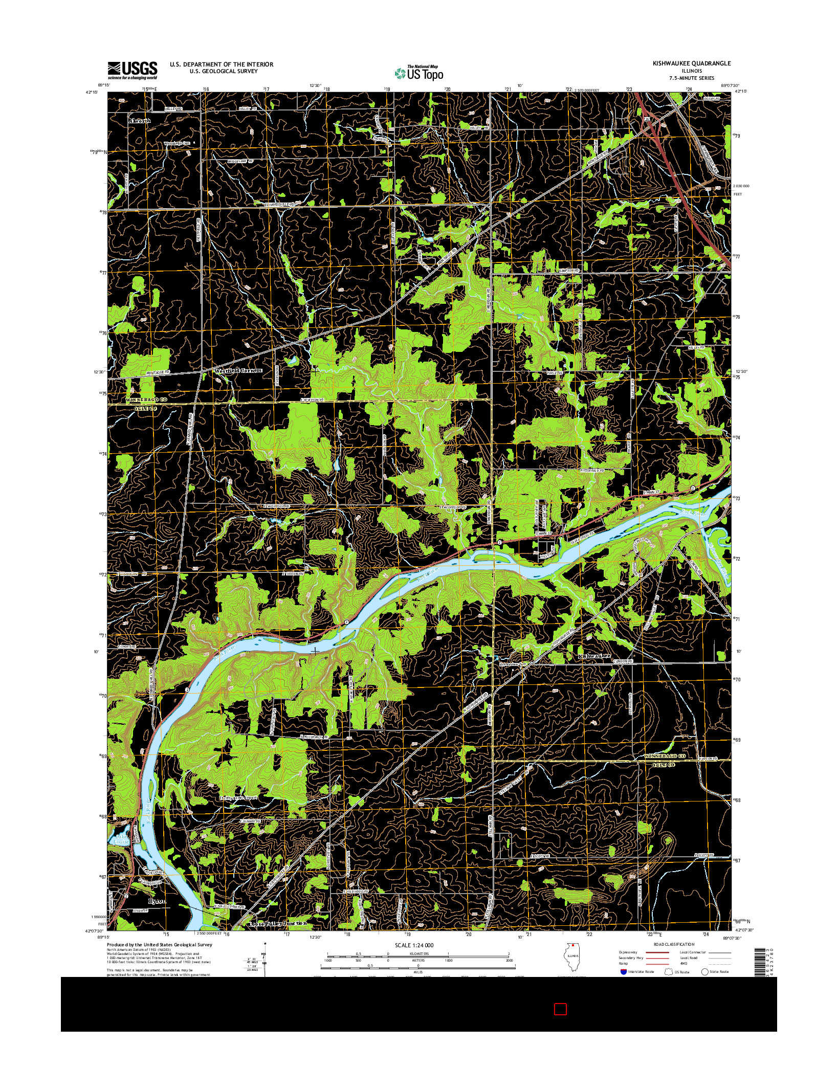 USGS US TOPO 7.5-MINUTE MAP FOR KISHWAUKEE, IL 2015