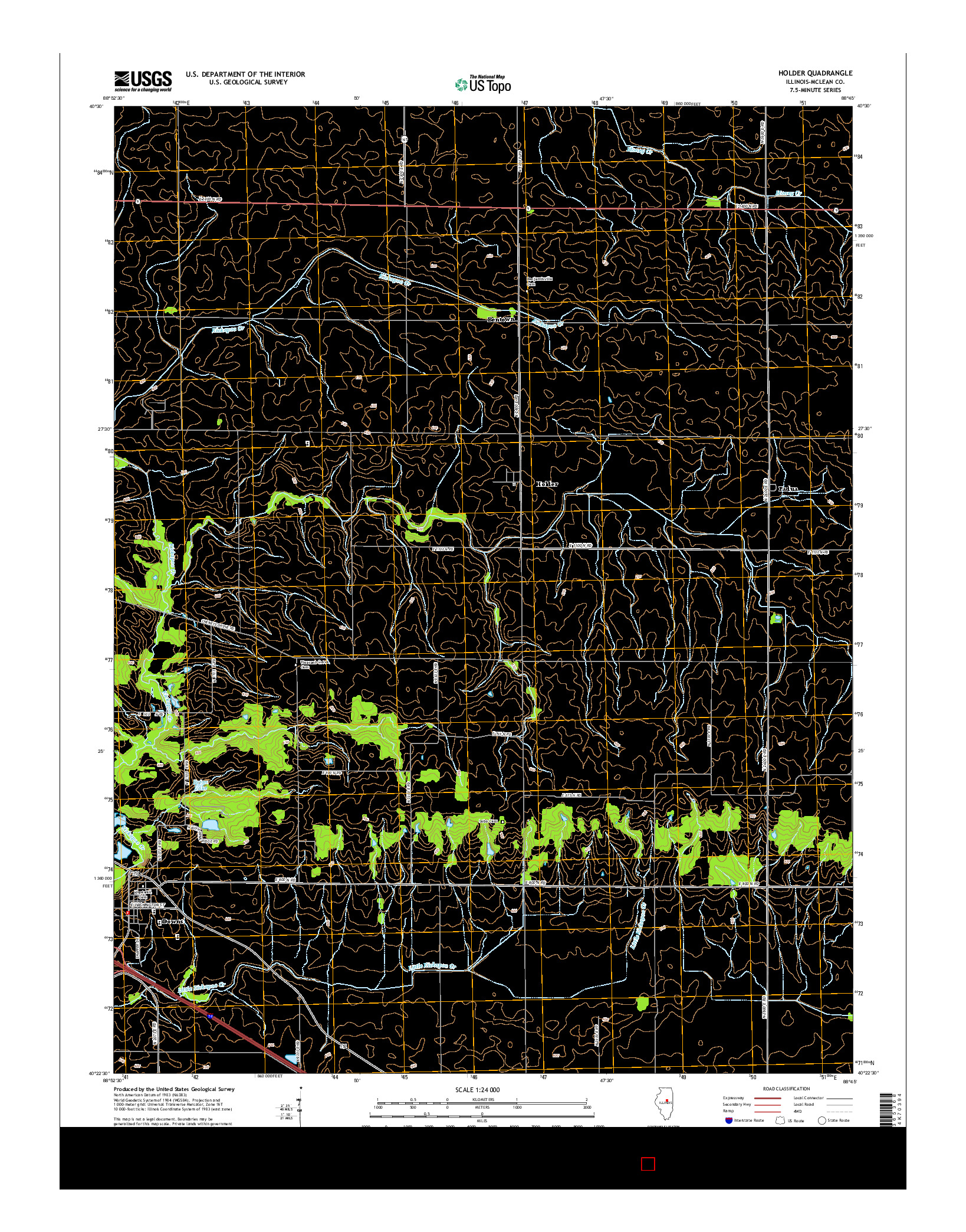 USGS US TOPO 7.5-MINUTE MAP FOR HOLDER, IL 2015