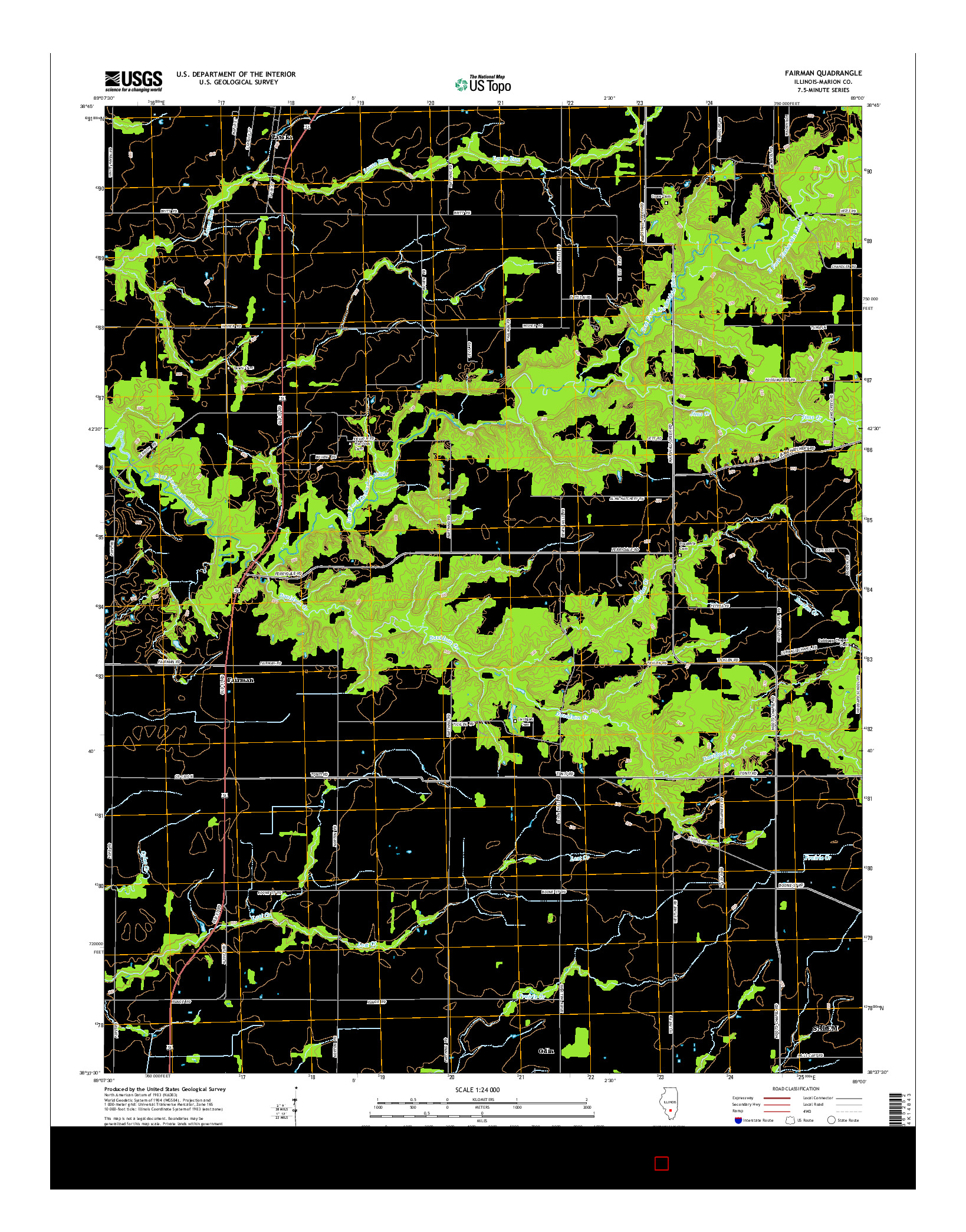USGS US TOPO 7.5-MINUTE MAP FOR FAIRMAN, IL 2015