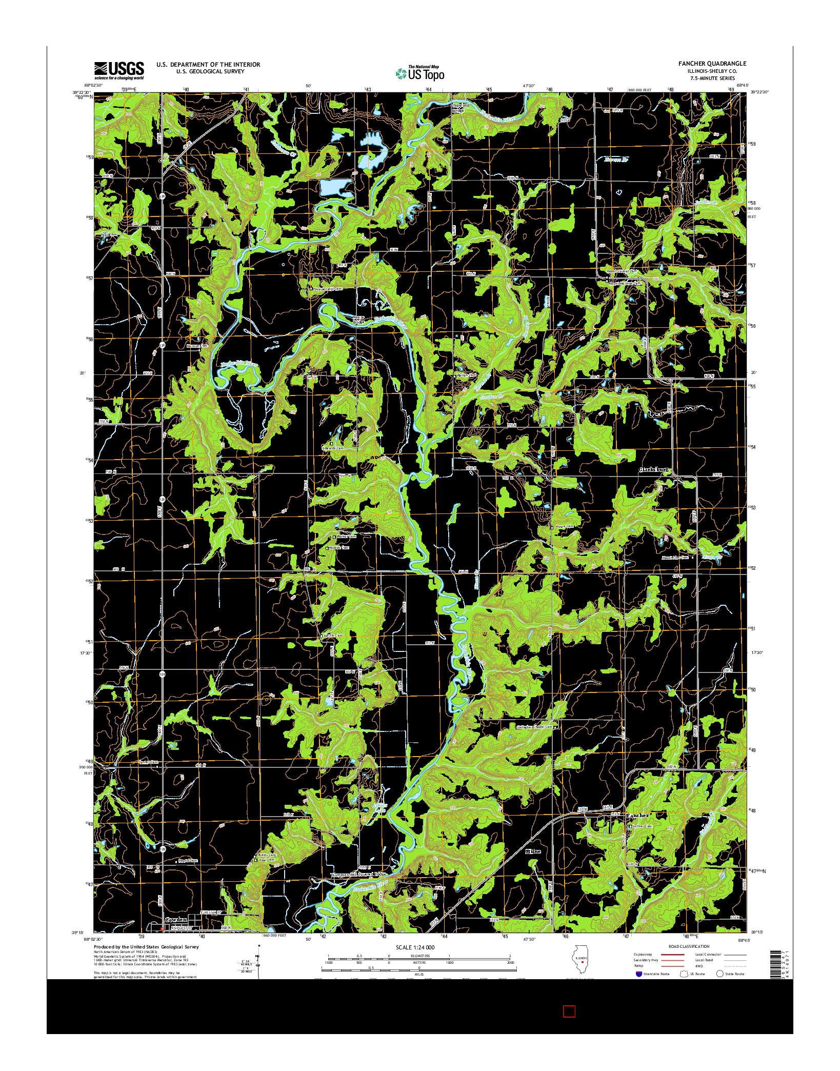 USGS US TOPO 7.5-MINUTE MAP FOR FANCHER, IL 2015