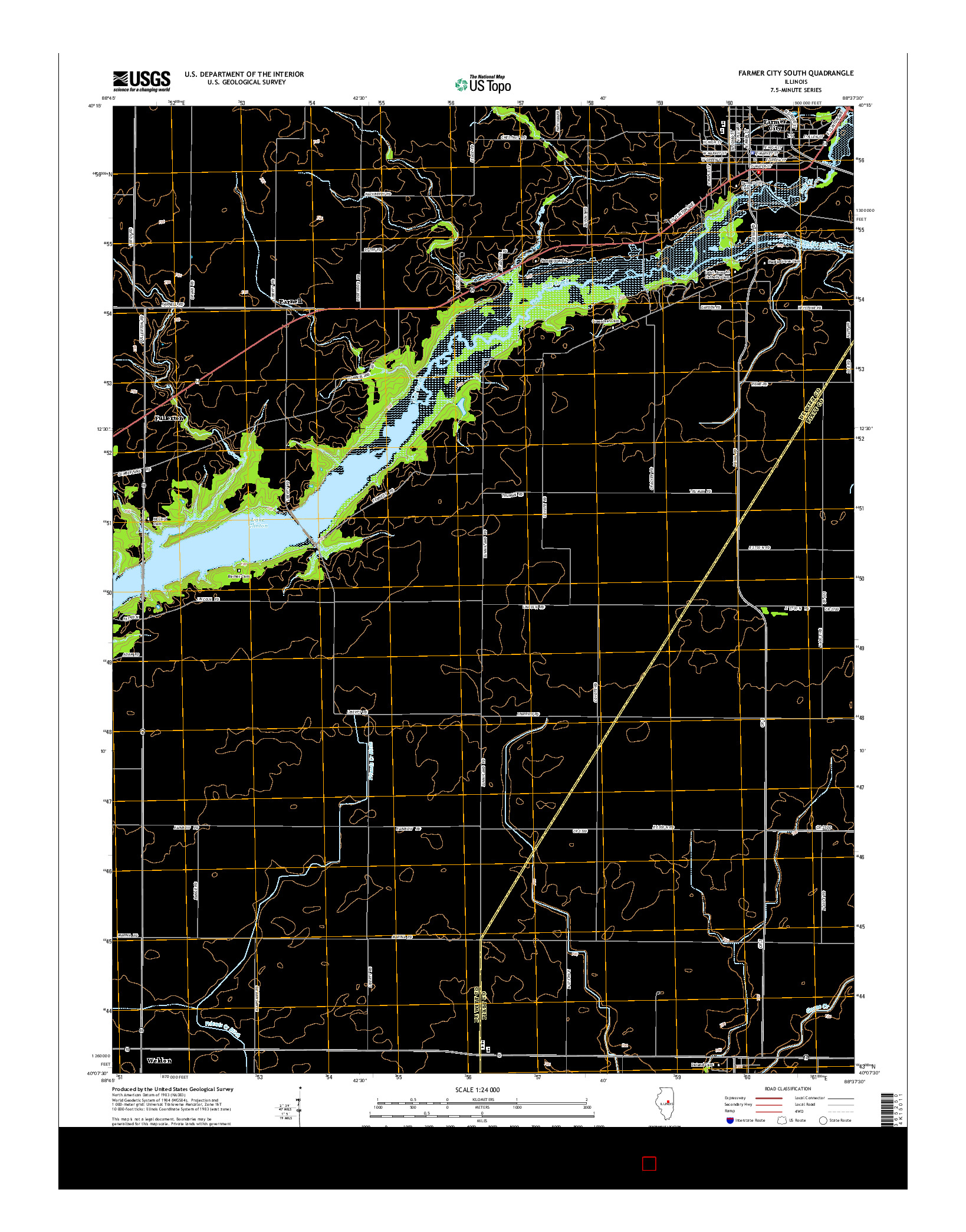 USGS US TOPO 7.5-MINUTE MAP FOR FARMER CITY SOUTH, IL 2015