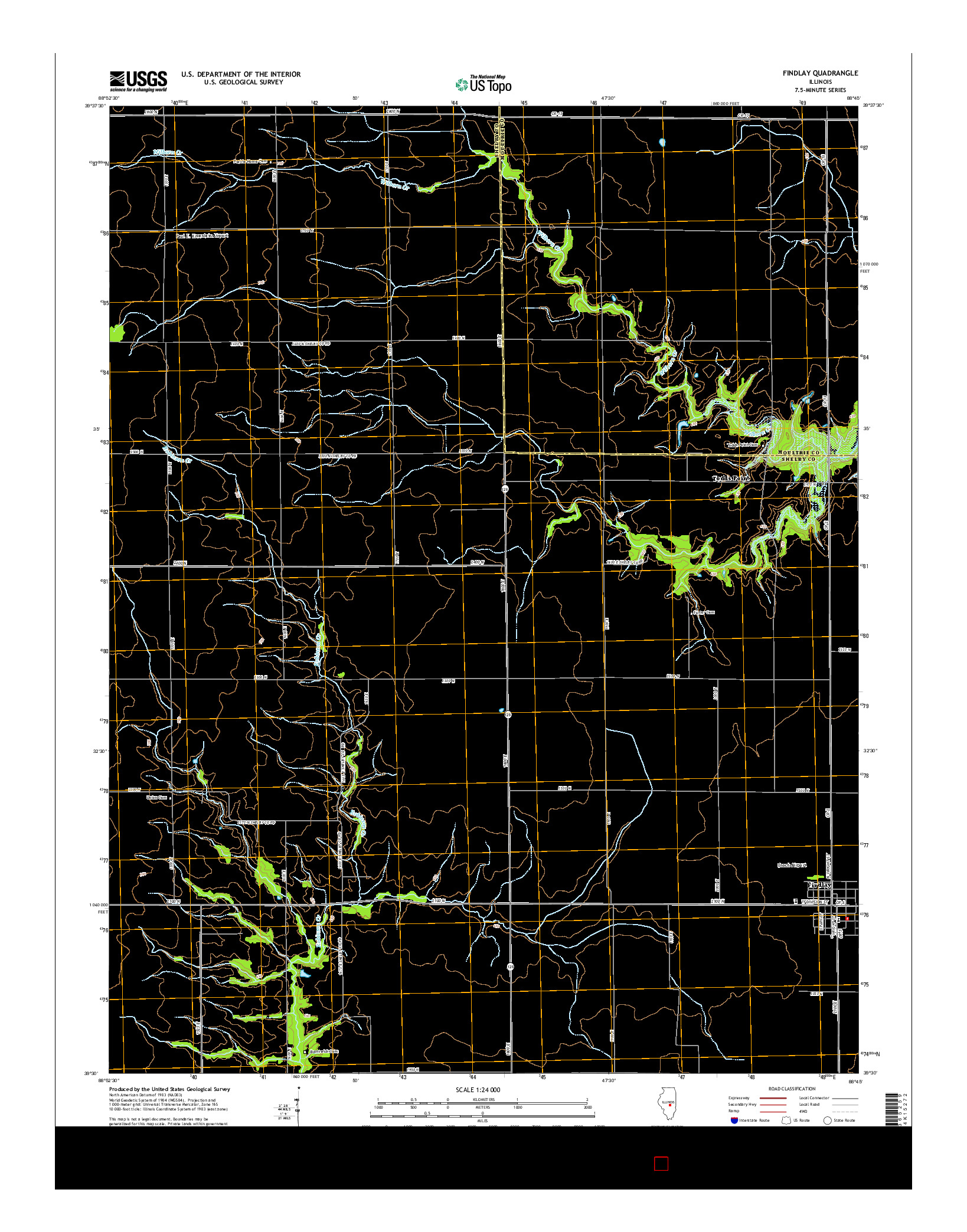 USGS US TOPO 7.5-MINUTE MAP FOR FINDLAY, IL 2015