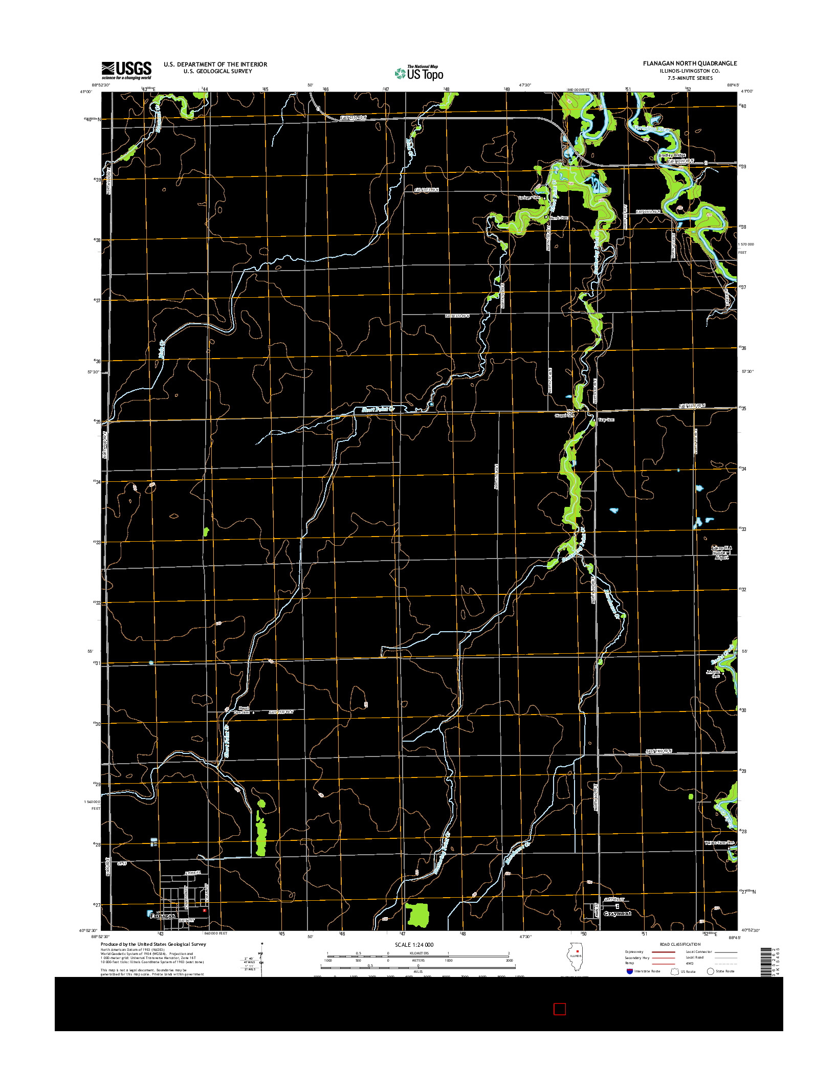 USGS US TOPO 7.5-MINUTE MAP FOR FLANAGAN NORTH, IL 2015