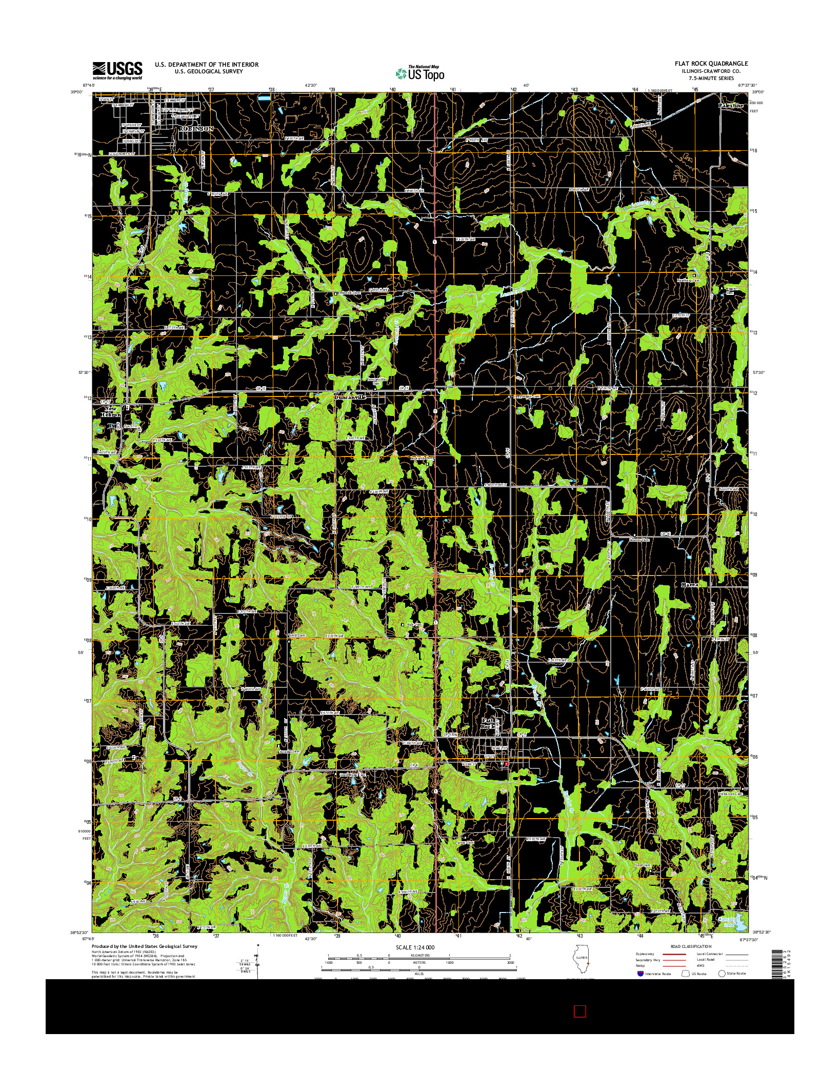 USGS US TOPO 7.5-MINUTE MAP FOR FLAT ROCK, IL 2015