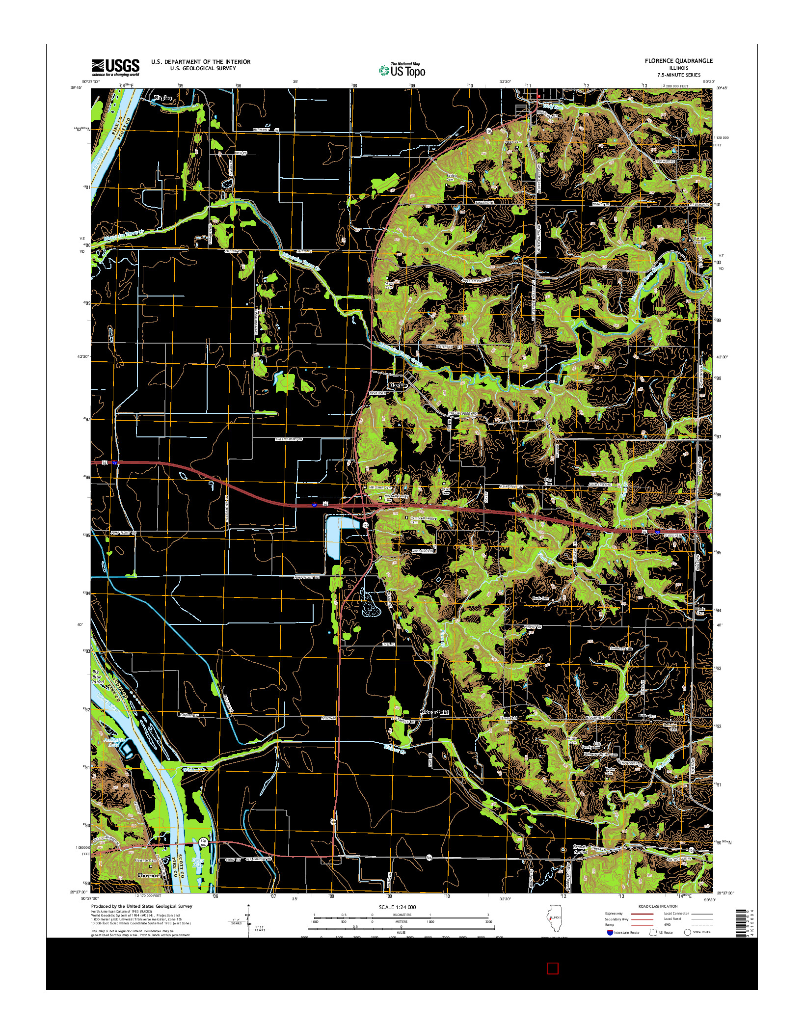 USGS US TOPO 7.5-MINUTE MAP FOR FLORENCE, IL 2015