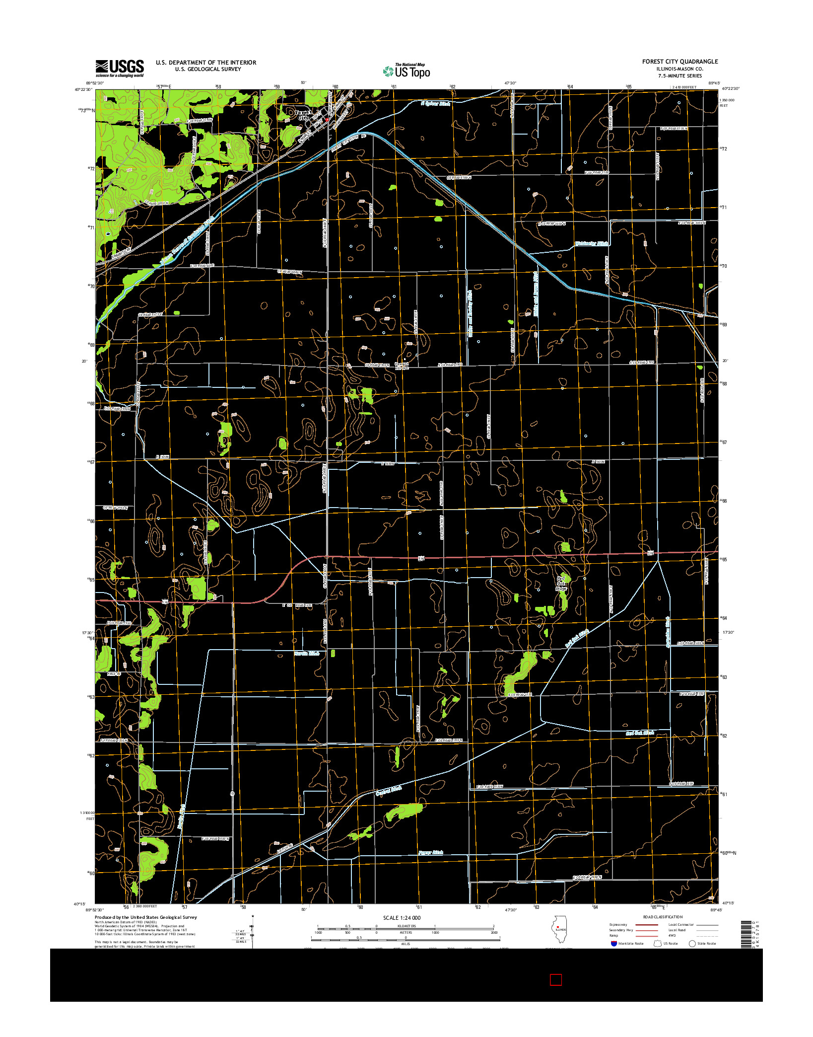 USGS US TOPO 7.5-MINUTE MAP FOR FOREST CITY, IL 2015