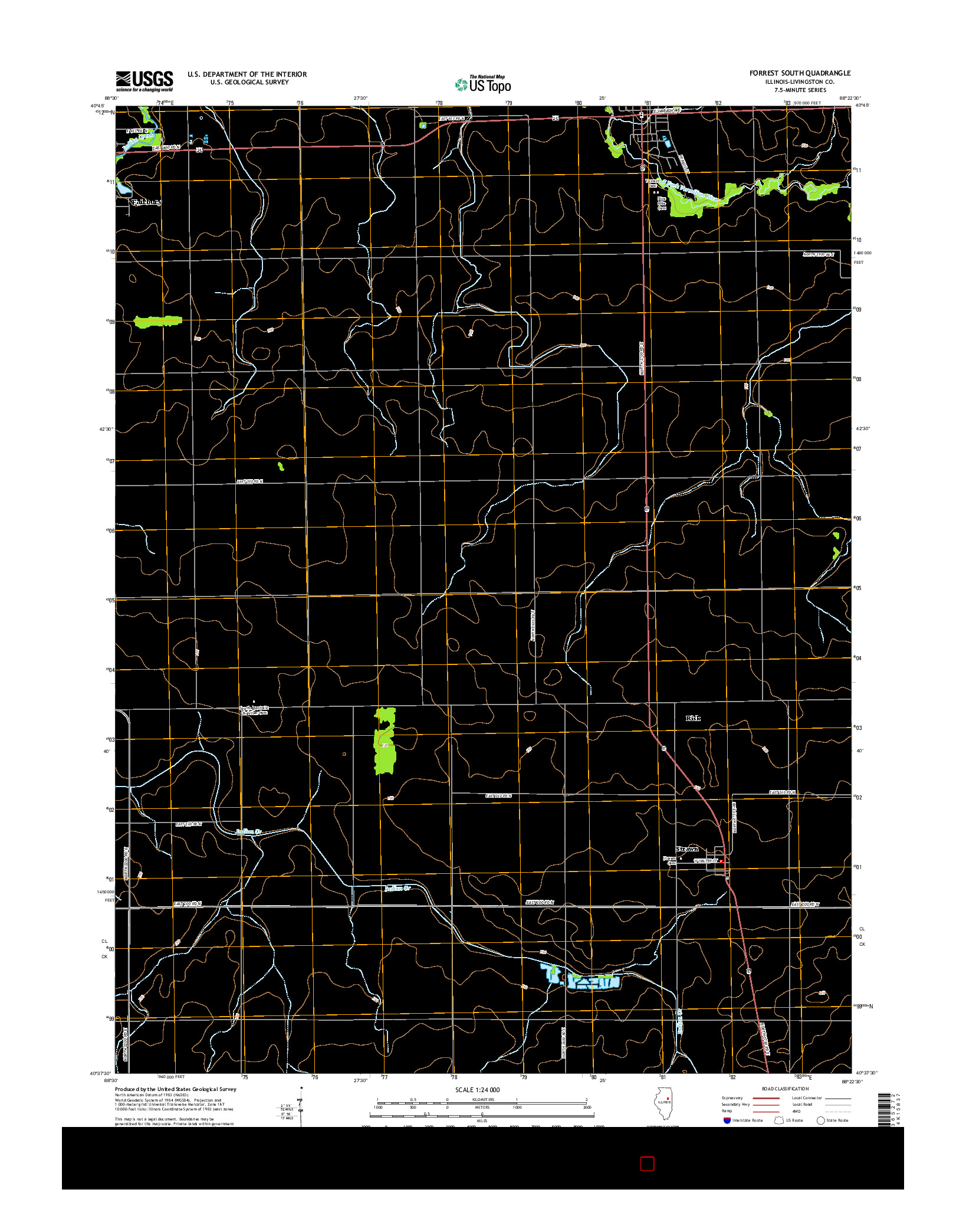 USGS US TOPO 7.5-MINUTE MAP FOR FORREST SOUTH, IL 2015