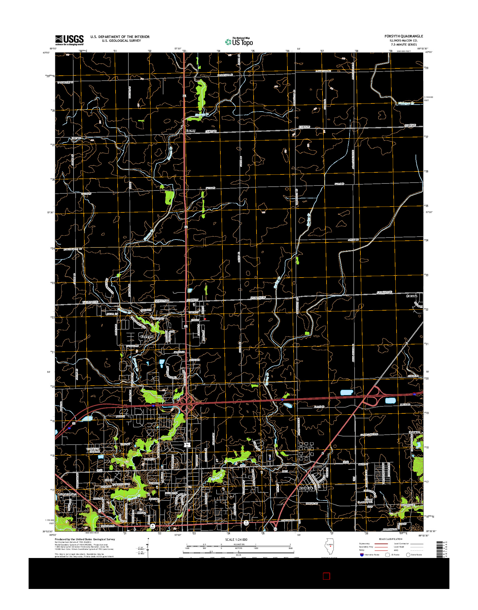 USGS US TOPO 7.5-MINUTE MAP FOR FORSYTH, IL 2015