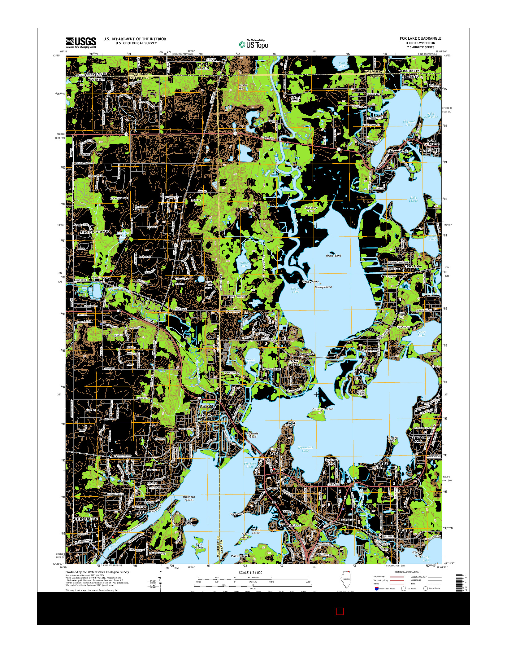USGS US TOPO 7.5-MINUTE MAP FOR FOX LAKE, IL-WI 2015
