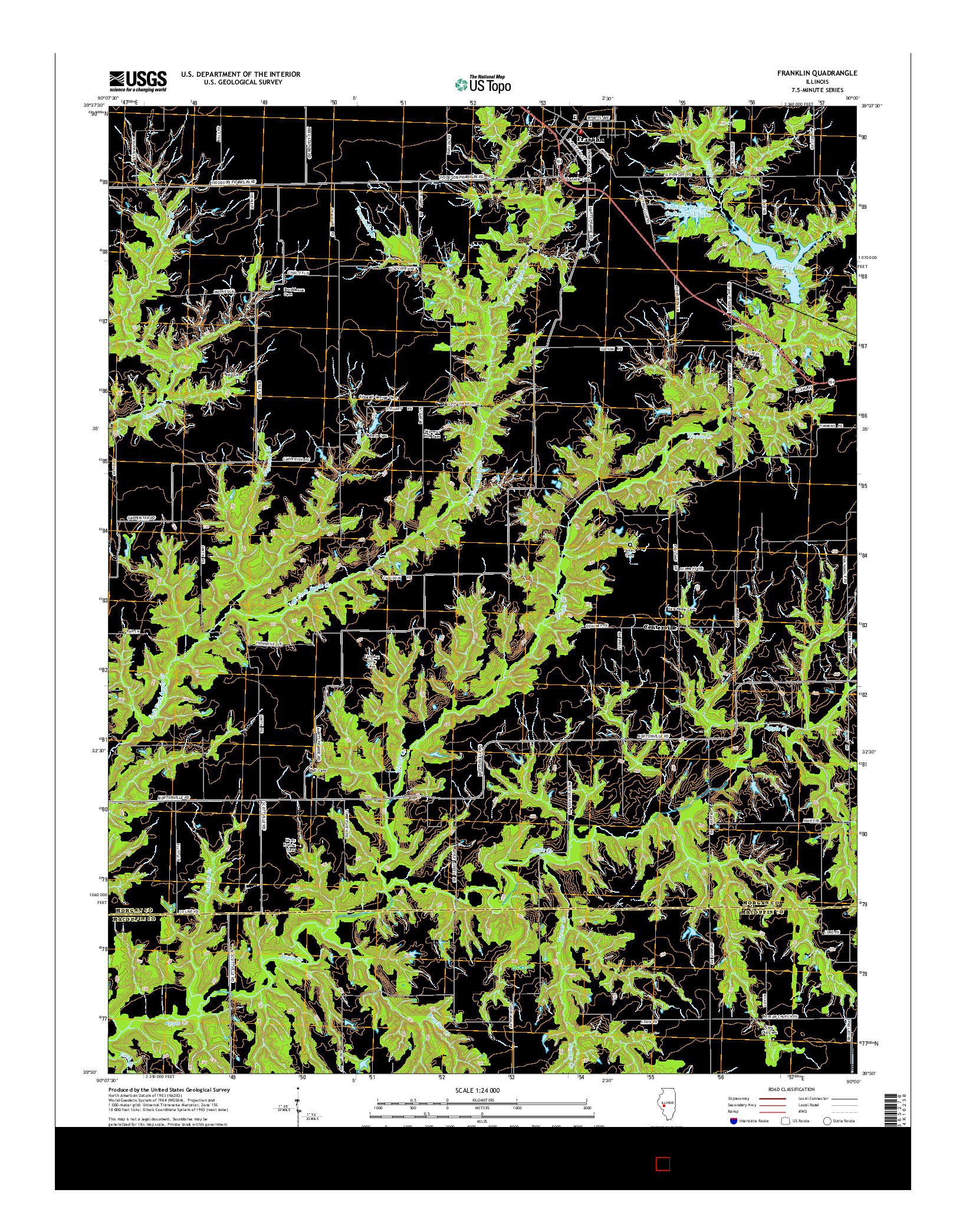 USGS US TOPO 7.5-MINUTE MAP FOR FRANKLIN, IL 2015