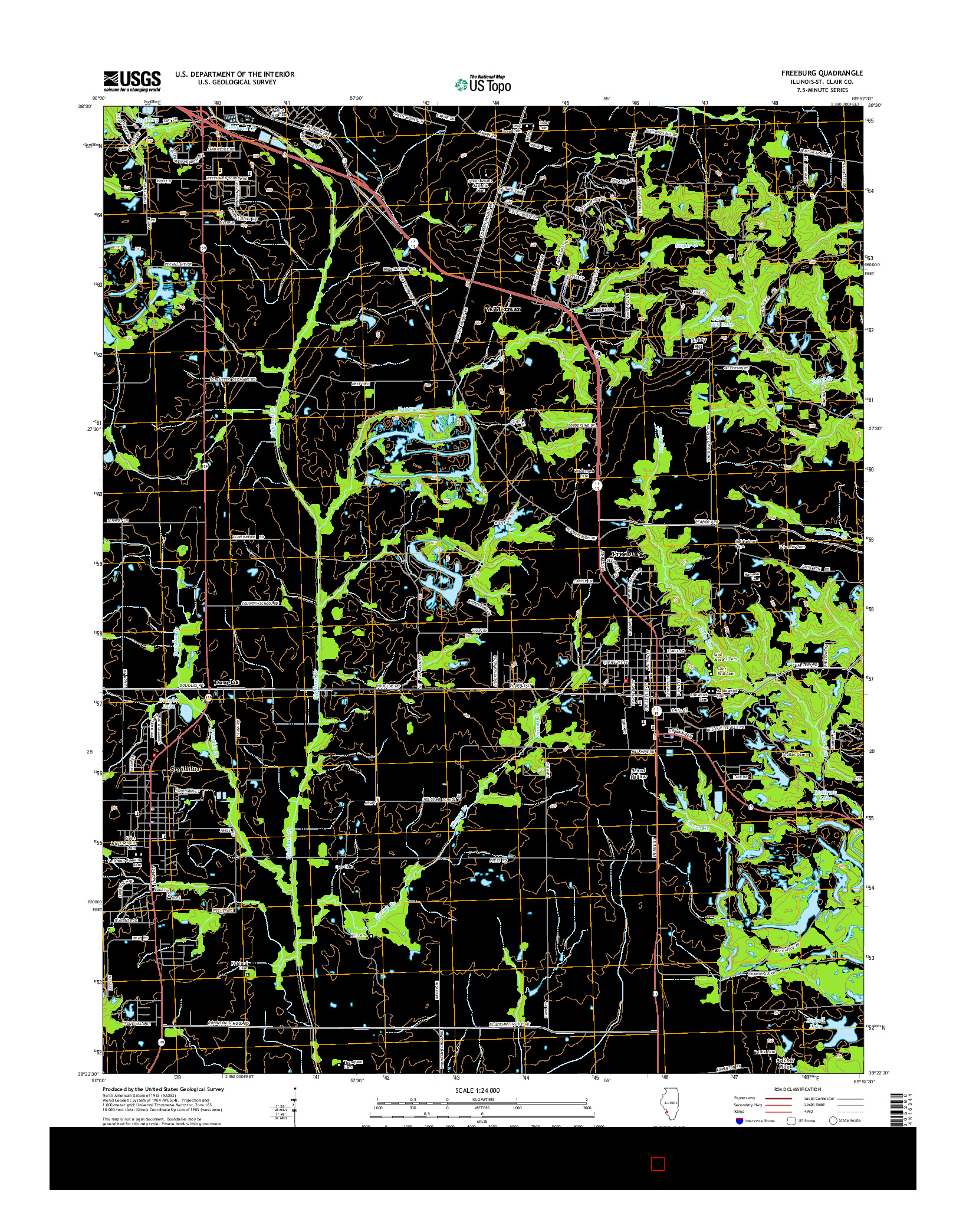 USGS US TOPO 7.5-MINUTE MAP FOR FREEBURG, IL 2015