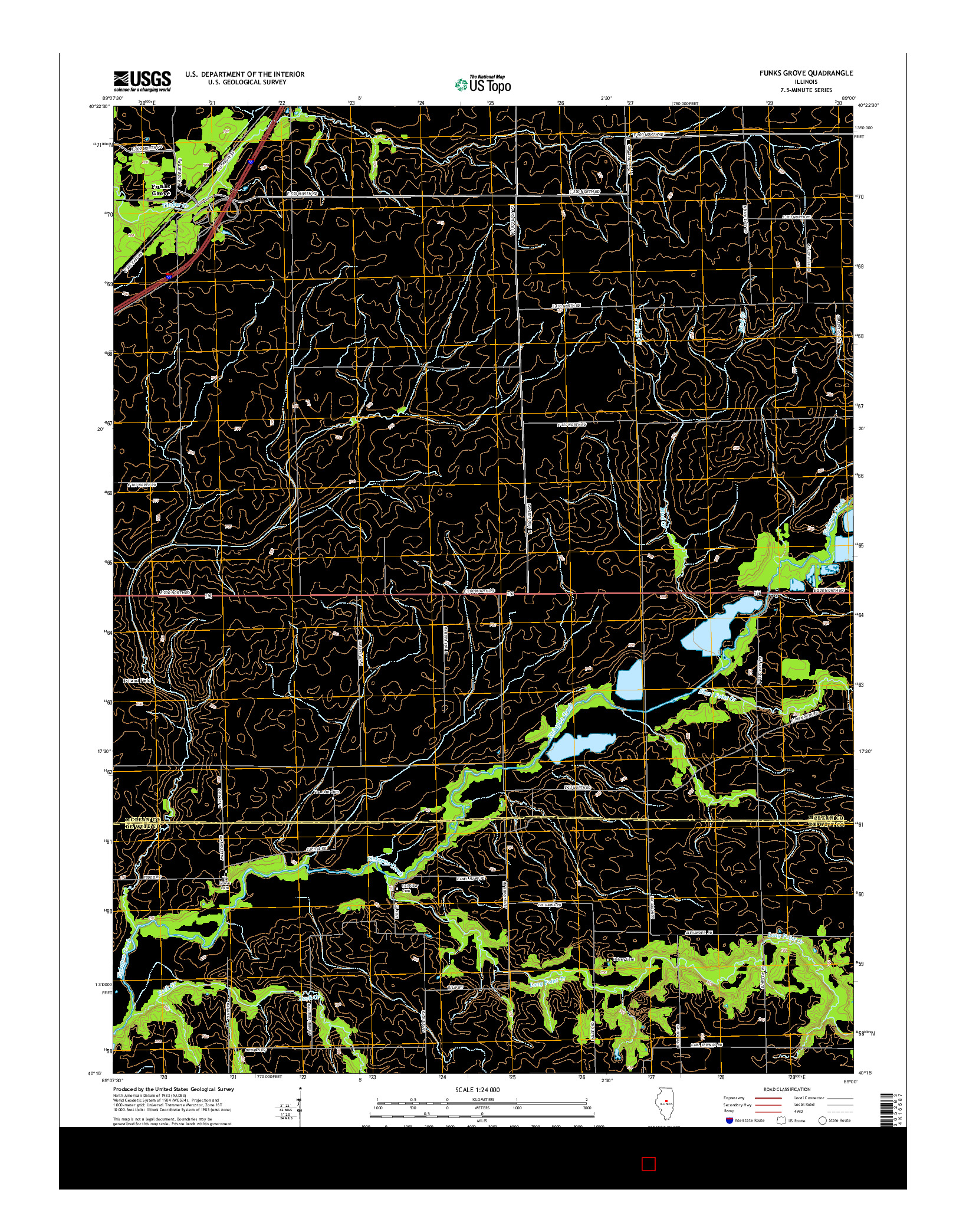 USGS US TOPO 7.5-MINUTE MAP FOR FUNKS GROVE, IL 2015