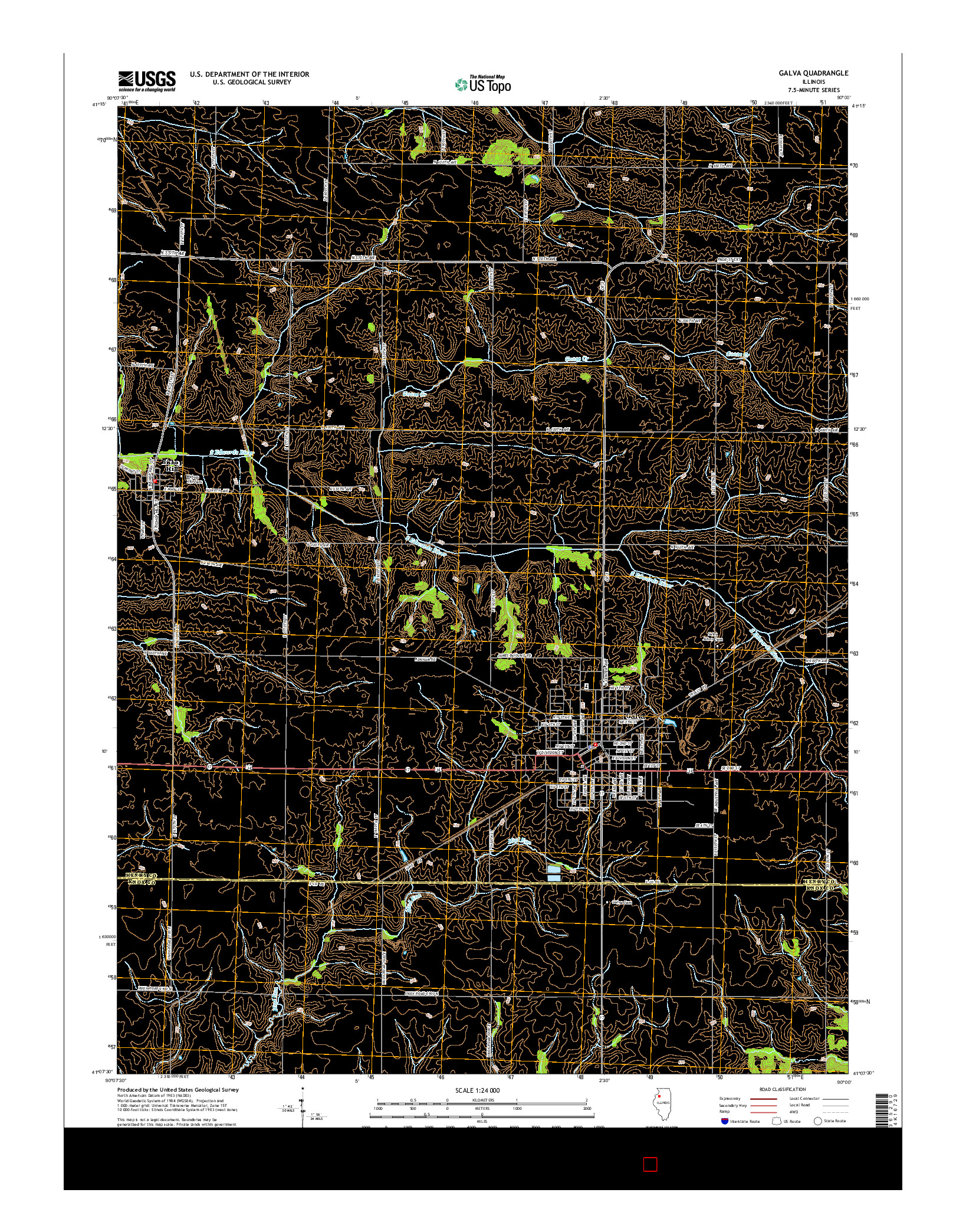 USGS US TOPO 7.5-MINUTE MAP FOR GALVA, IL 2015