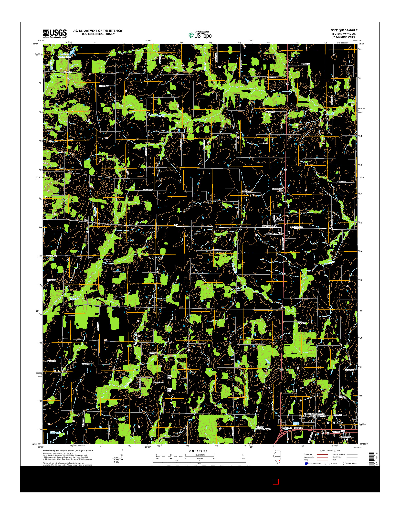 USGS US TOPO 7.5-MINUTE MAP FOR GEFF, IL 2015