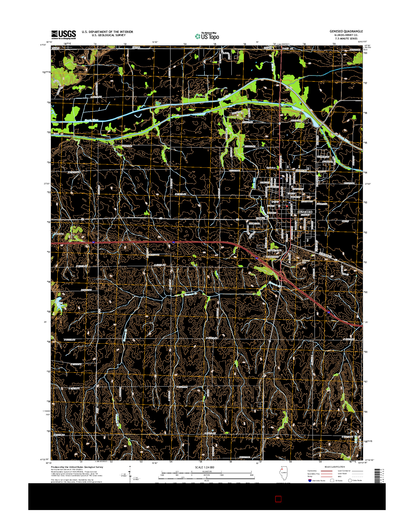 USGS US TOPO 7.5-MINUTE MAP FOR GENESEO, IL 2015
