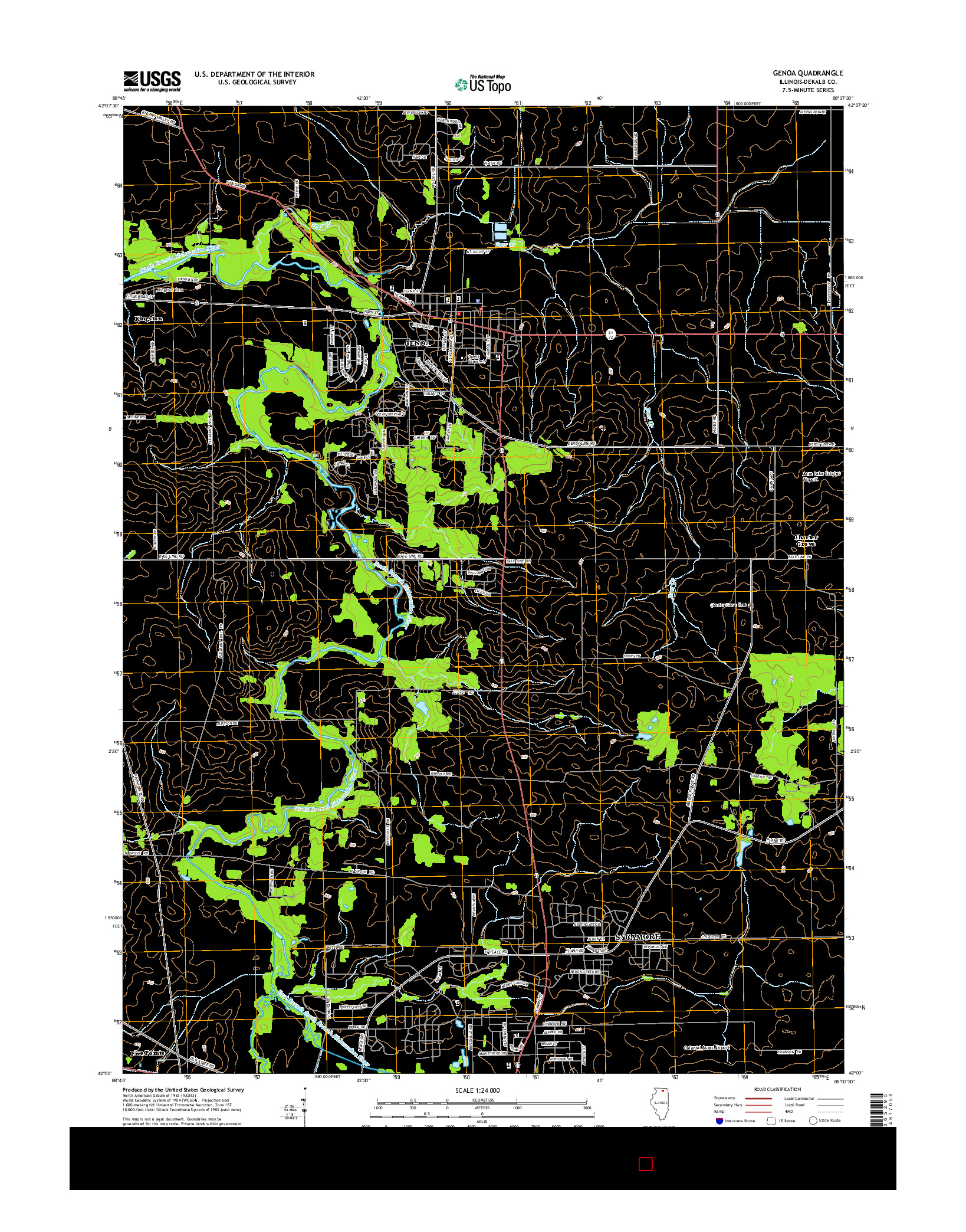 USGS US TOPO 7.5-MINUTE MAP FOR GENOA, IL 2015