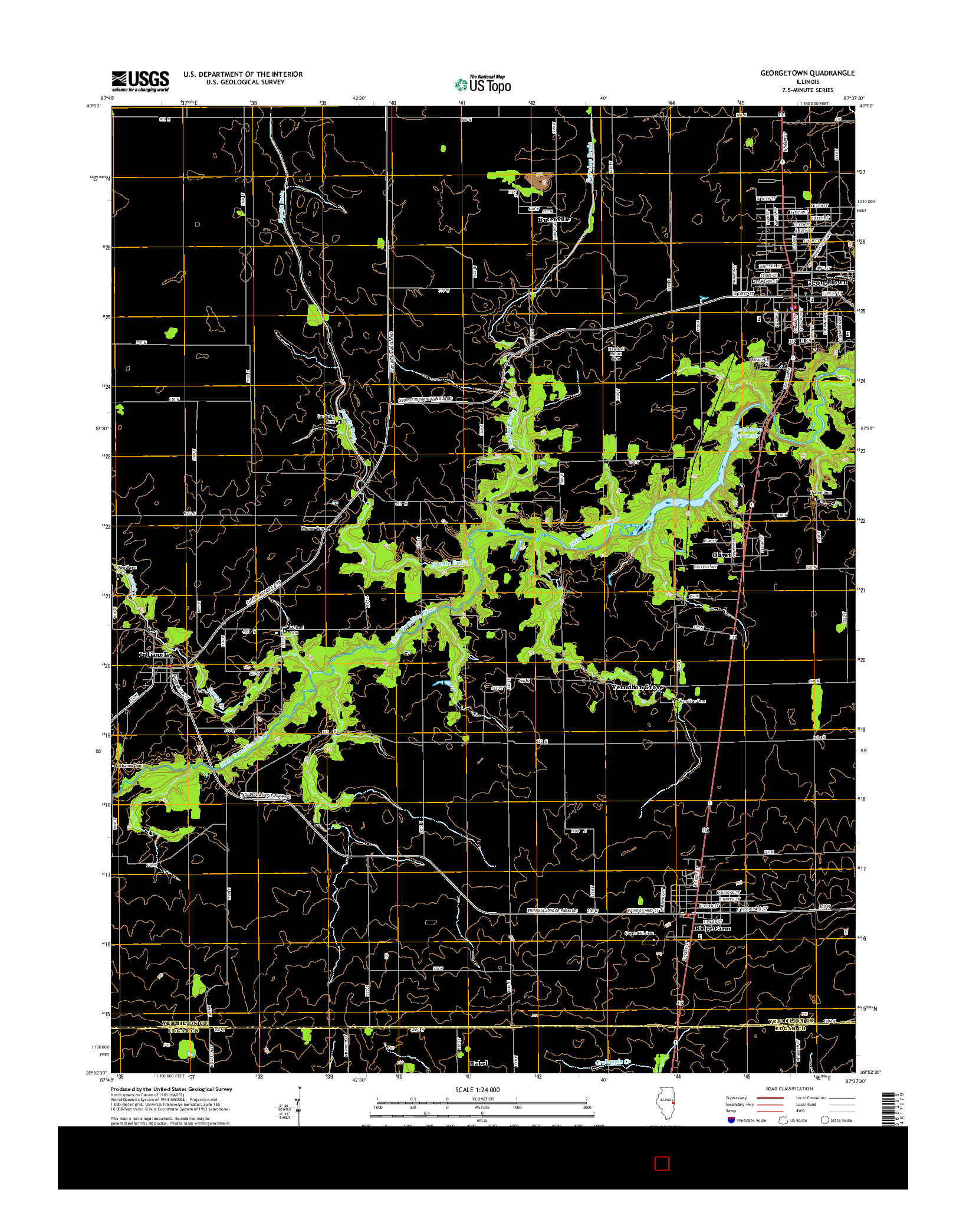 USGS US TOPO 7.5-MINUTE MAP FOR GEORGETOWN, IL 2015